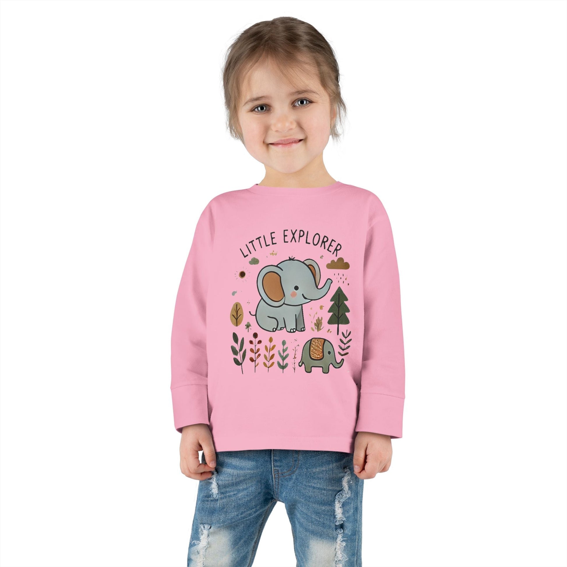 Toddler Long Sleeve T-shirt - Little Explorer Elephant Design
