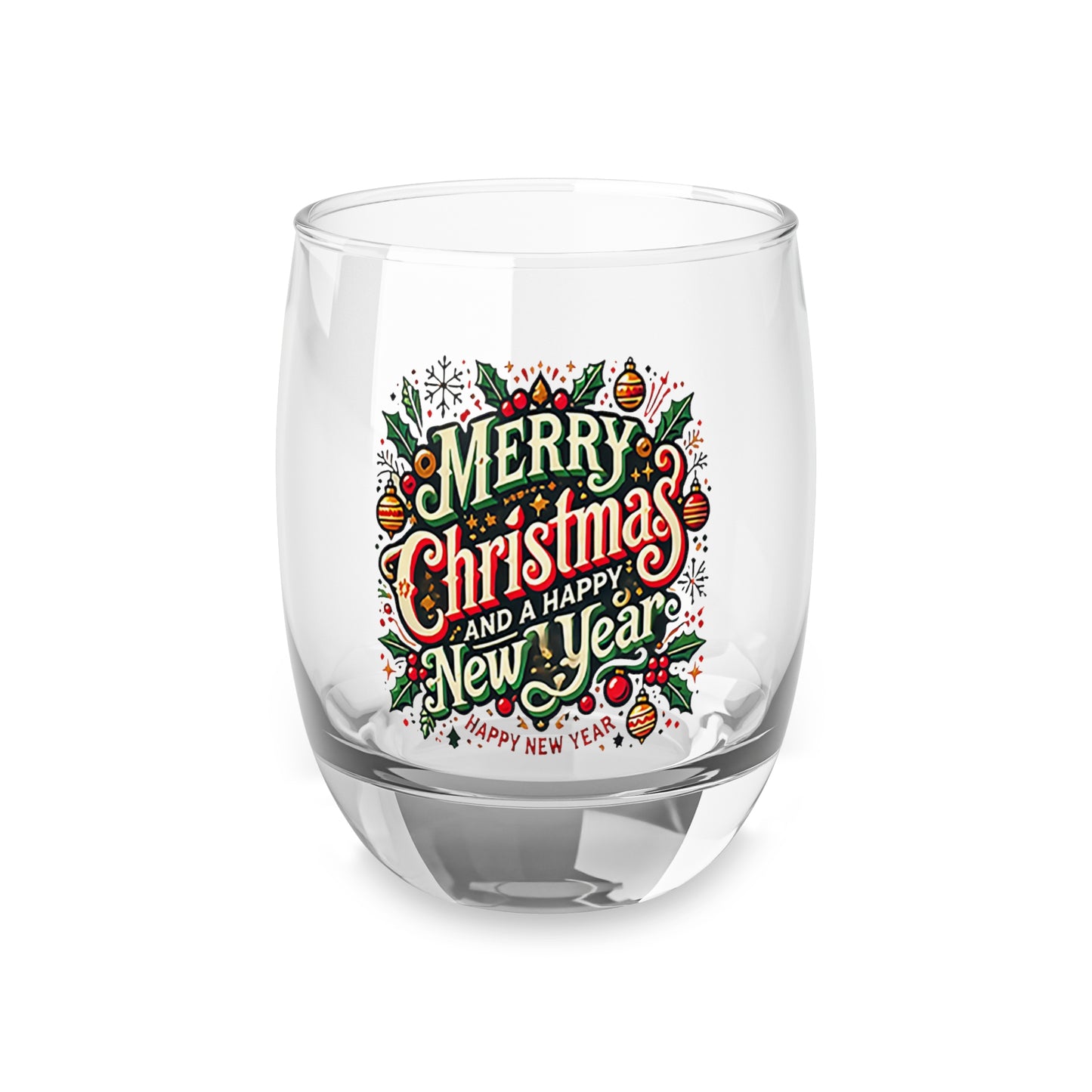 Christmas Whiskey Glass" Merry Christmas And Happy New Year"