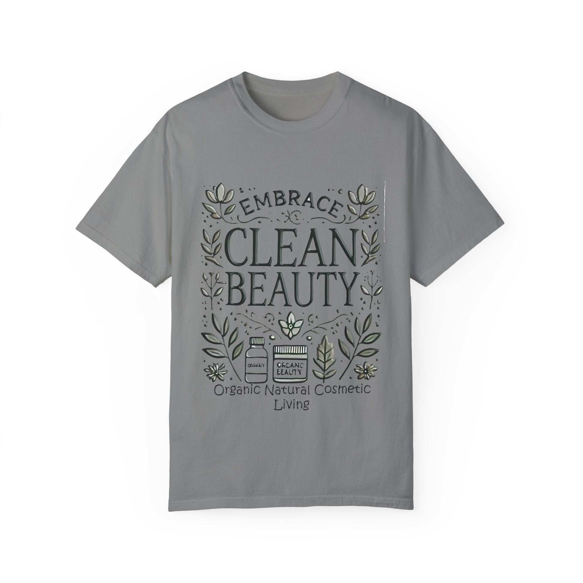Clean Beauty Unisex T-Shirt - Organic design on soft, garment-dyed fabric.