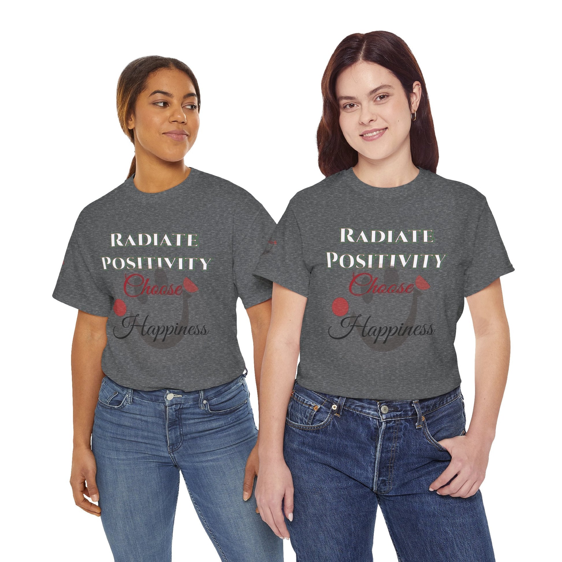 Unisex Heavy Cotton T-shirt - Radiate Positivity - Choose Happiness