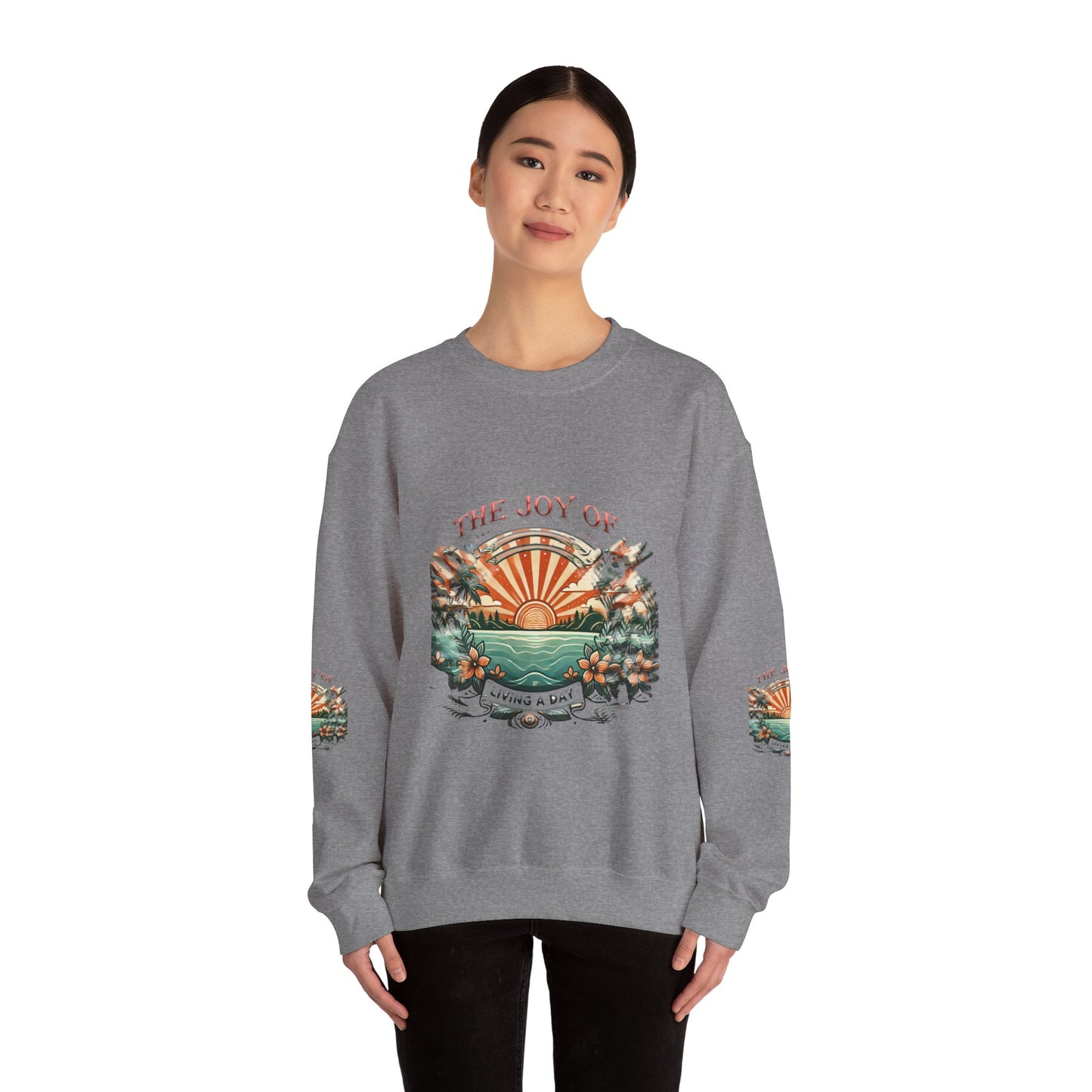 Unisex Heavy Blend™ Crewneck Sweatshirt" The Joy Of Living a Day"