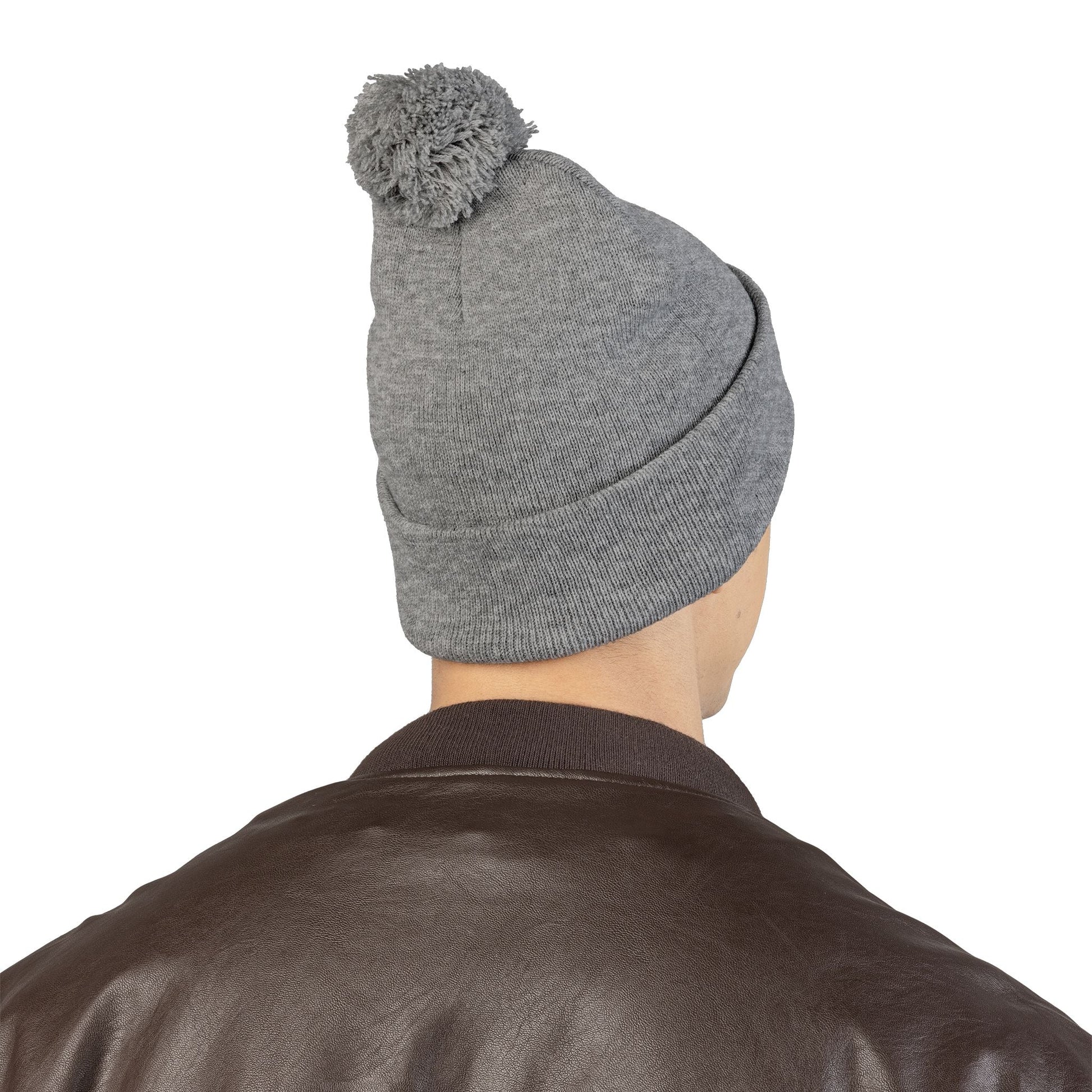 Embroidered Pom-Pom Knit Cap - Cozy Winter Beanie for All Seasons