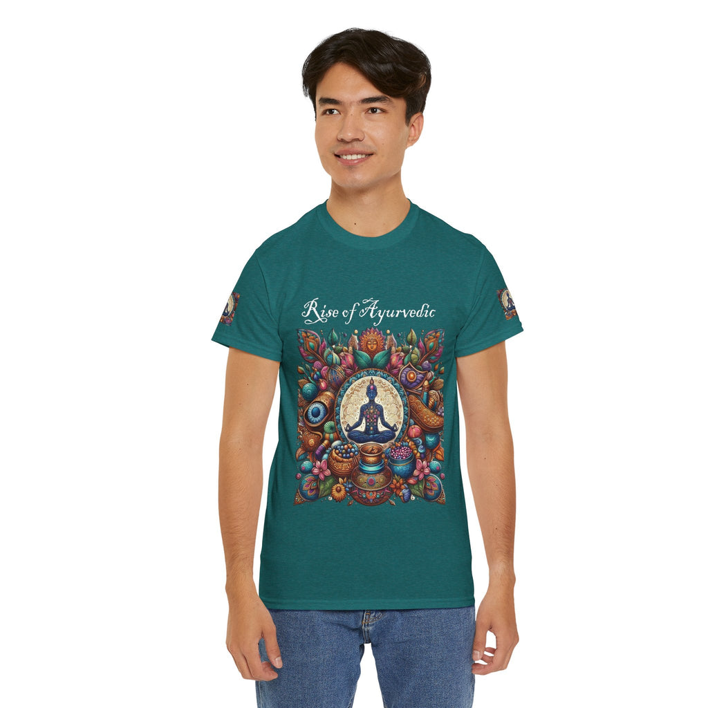 Unisex Heavy Cotton T-shirt - Rediscover 5000 years Ayurvedic Designs
