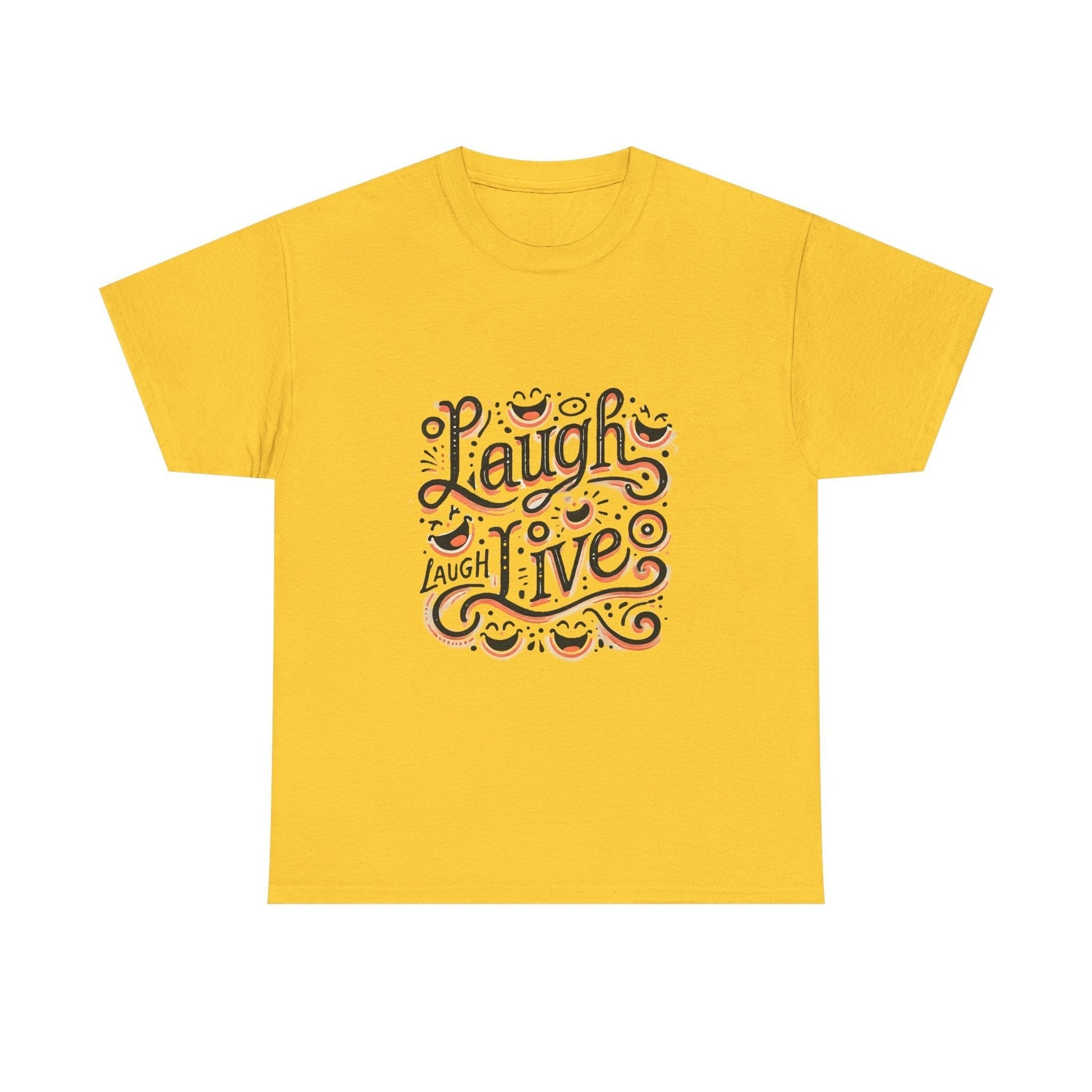 Unisex Heavy Cotton T-shirt  - Laugh Live III Built for Everyday Style