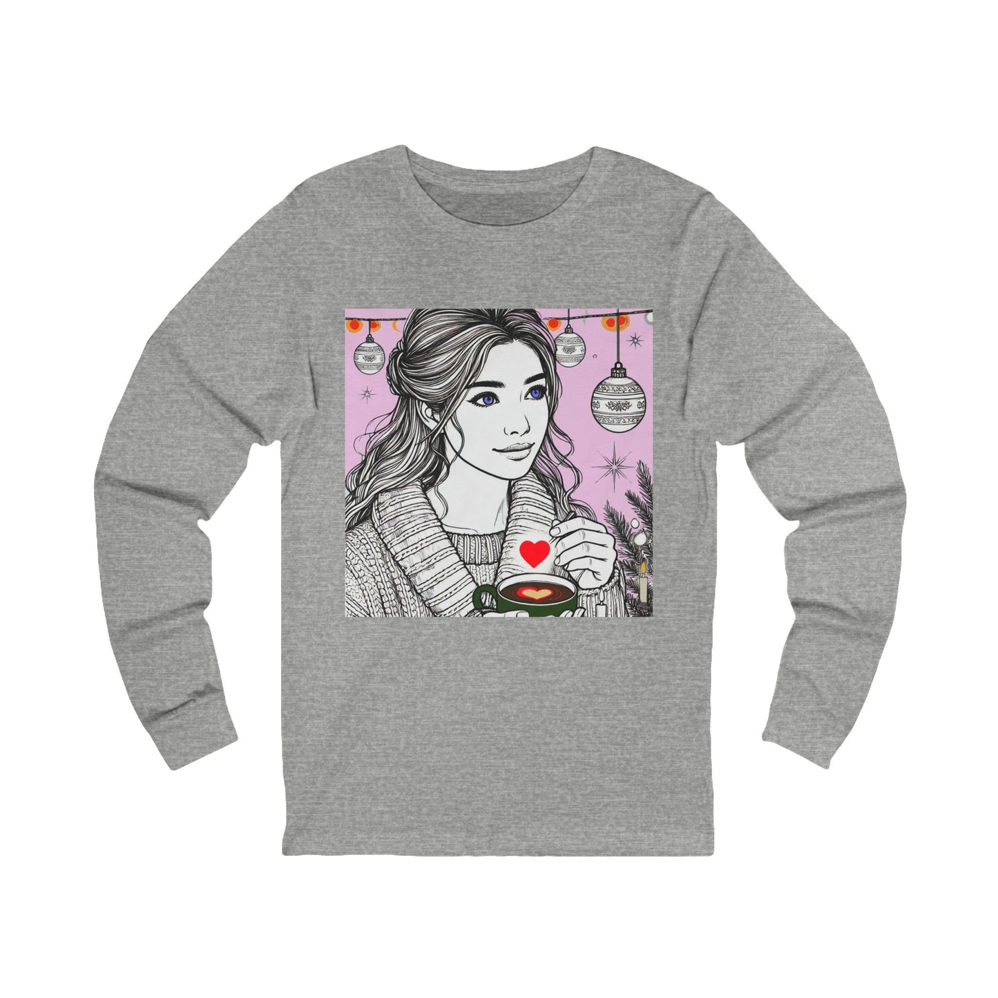 Unisex Jersey Long Sleeve Tee " Line Drawing Beauty"