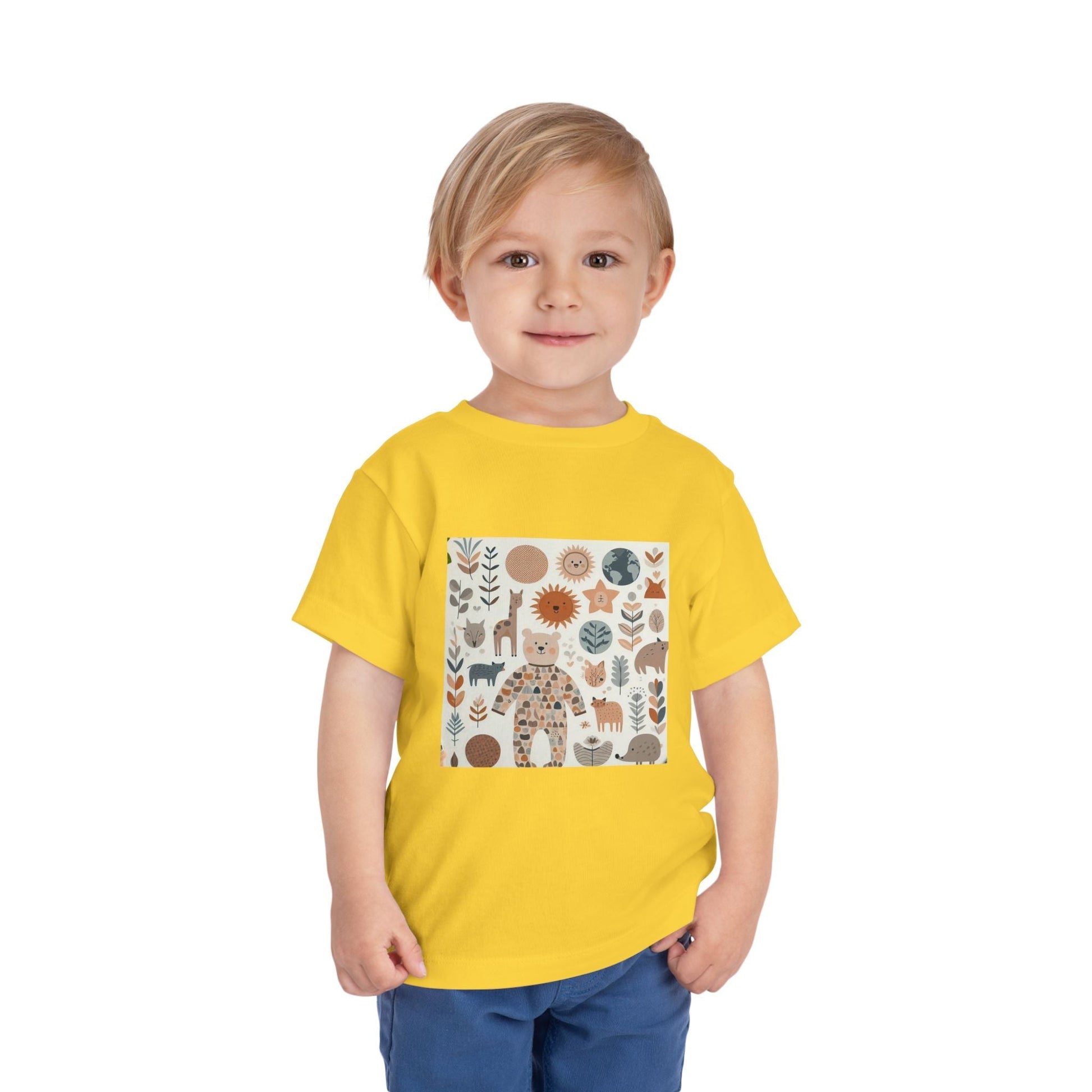 Eco-Friendly Toddler Short Sleeve T-shirt - with Nature Print
