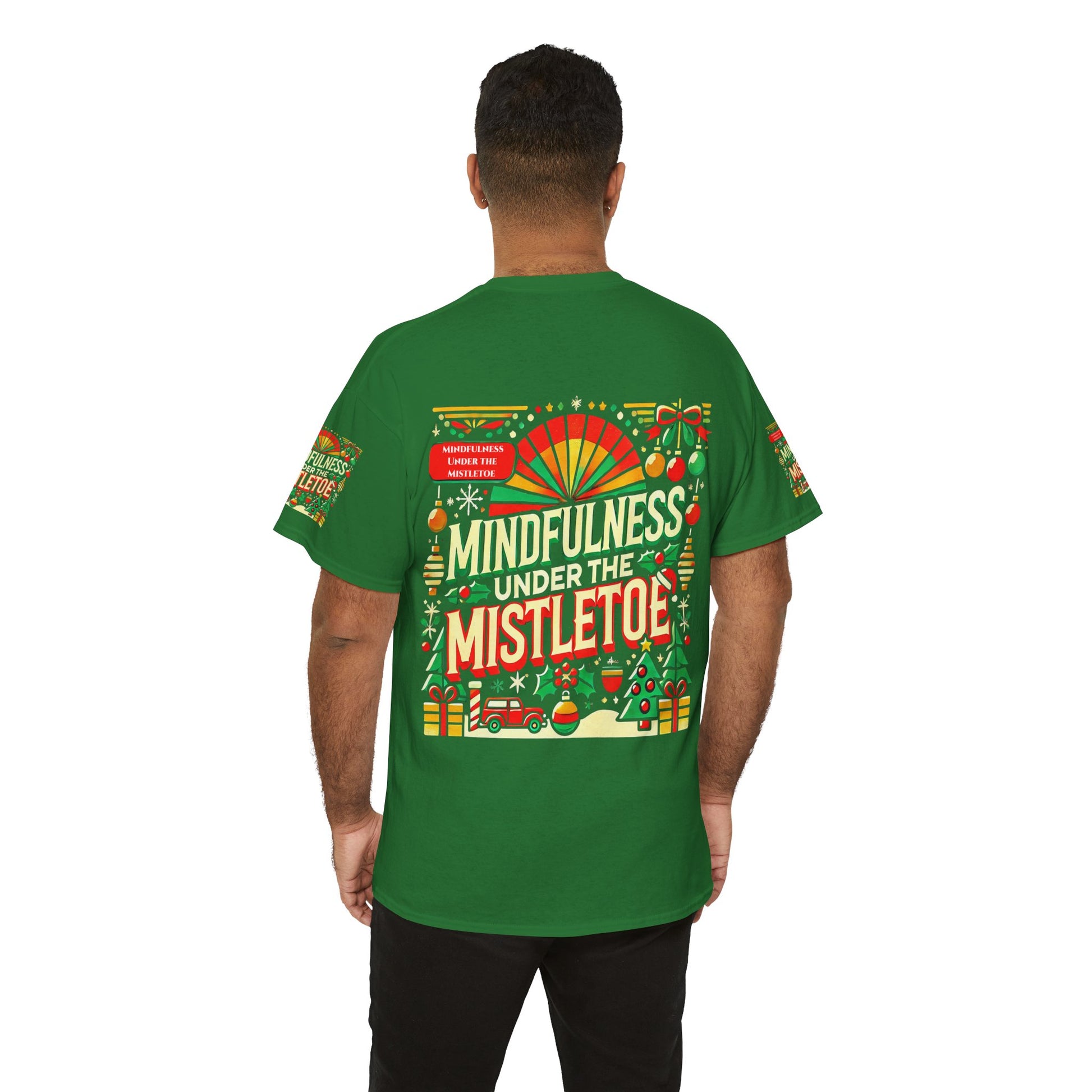 Unisex Heavy Cotton T-shirt - Mindfulness Under the Mistletoe Classic