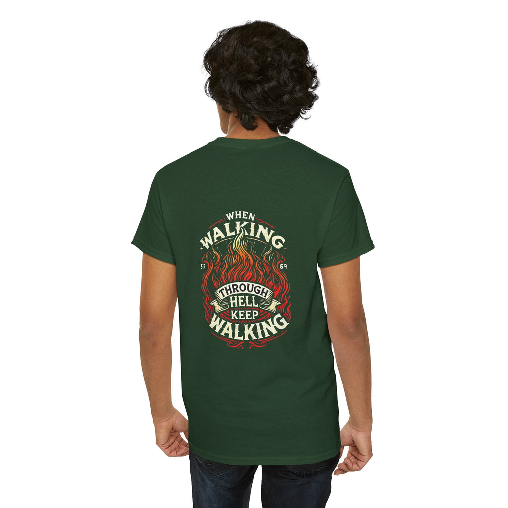 Unisex Heavy Cotton T-shirt - Walking Through Hell Keep Walking II