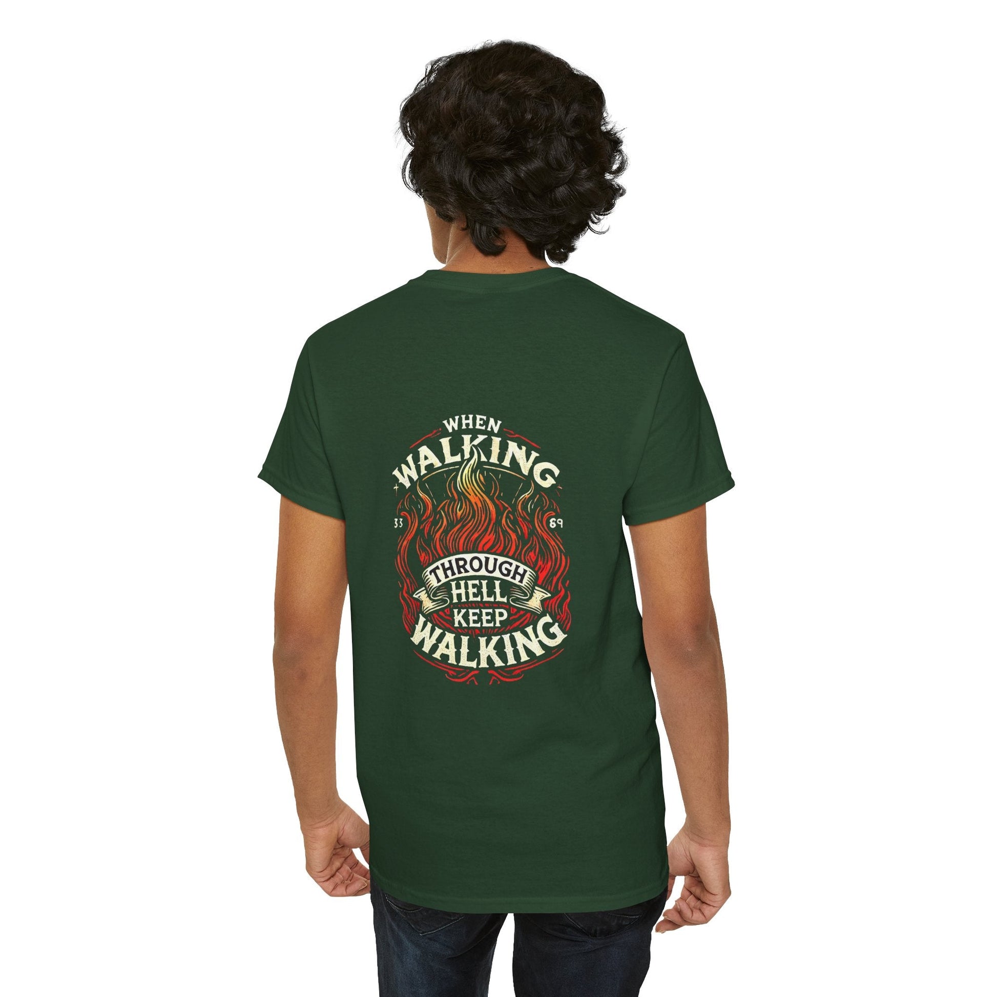 Unisex Heavy Cotton T-shirt - Walking Through Hell Keep Walking II