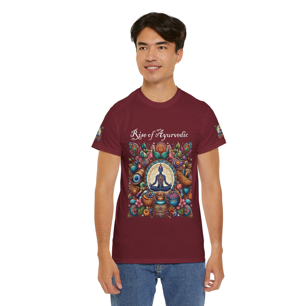 Unisex Heavy Cotton T-shirt - Rediscover 5000 years Ayurvedic Designs
