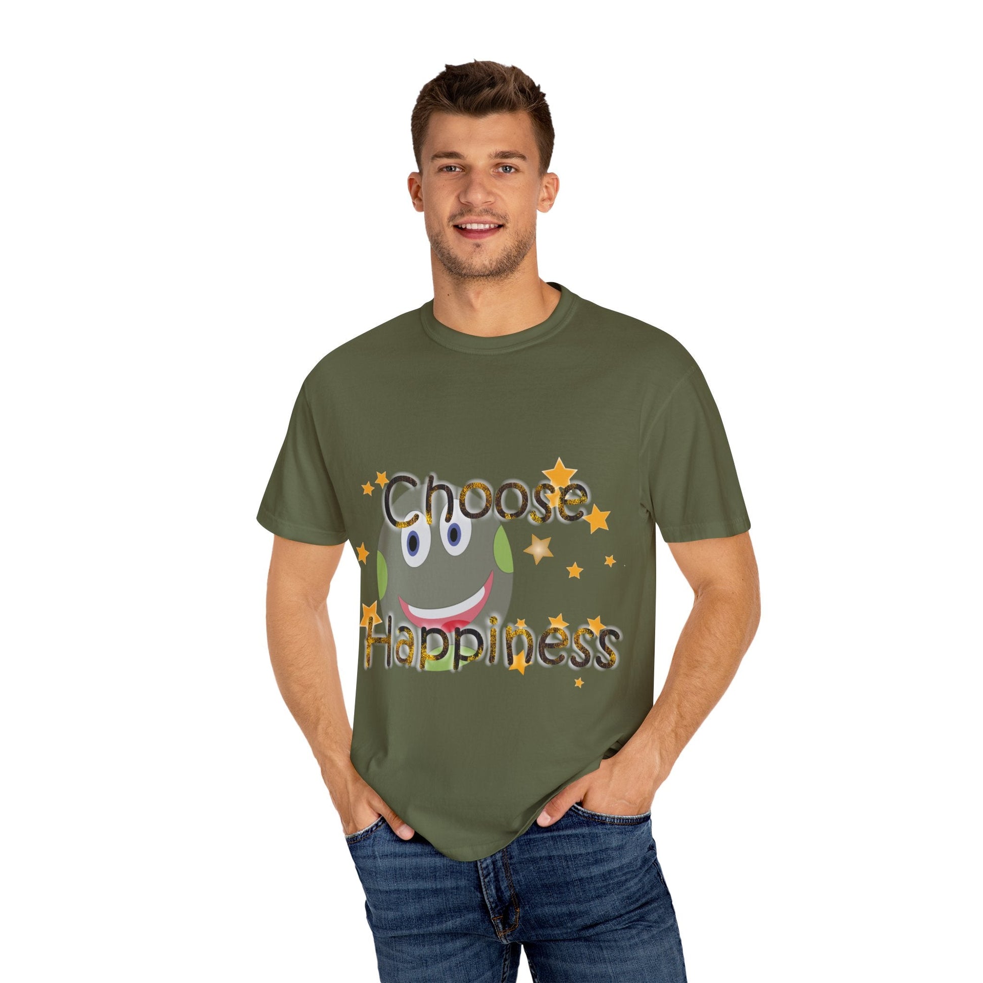 Choose Happiness Unisex Garment-Dyed T-Shirt - Positive  Expression