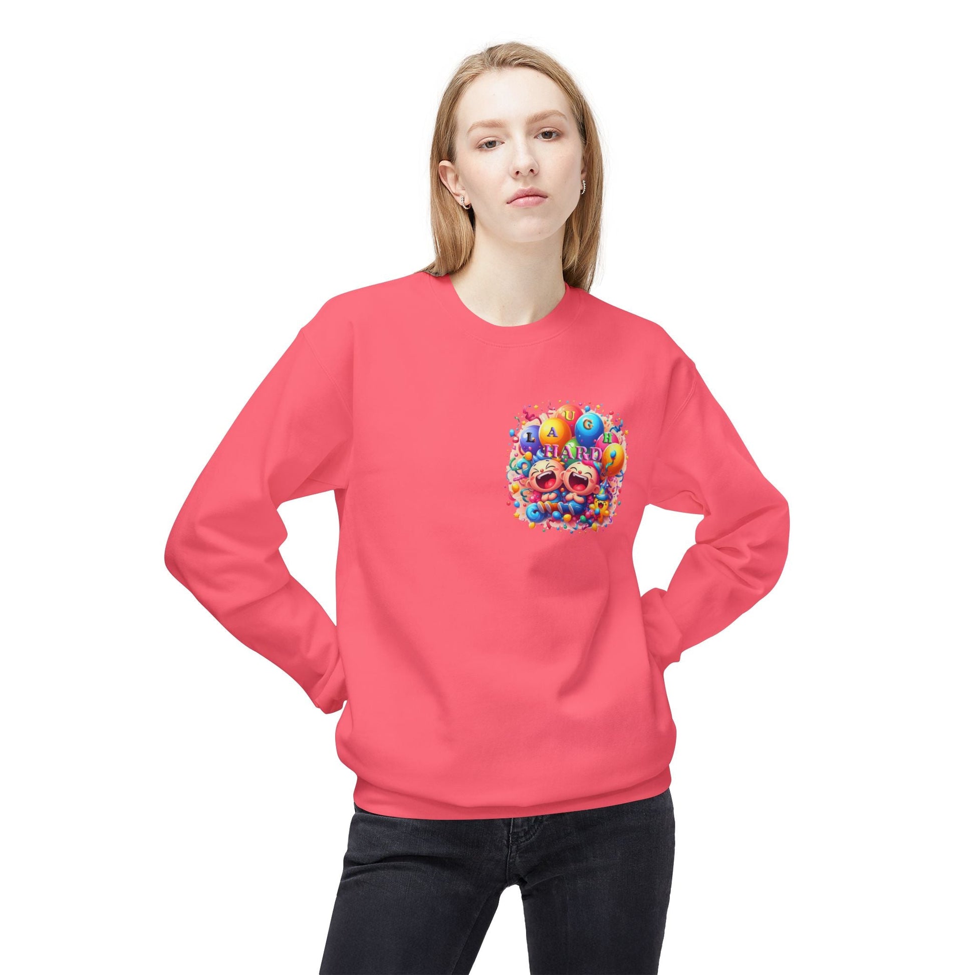 Unisex Midweight Softstyle Fleece Crewneck Sweatshirt Laugh Hard