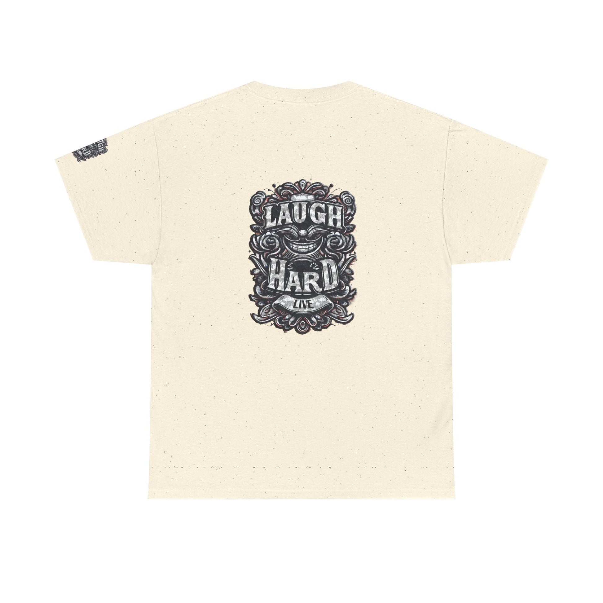 Unisex Heavy Cotton T-shirt - Laugh Hard - B&W Classic Comfort