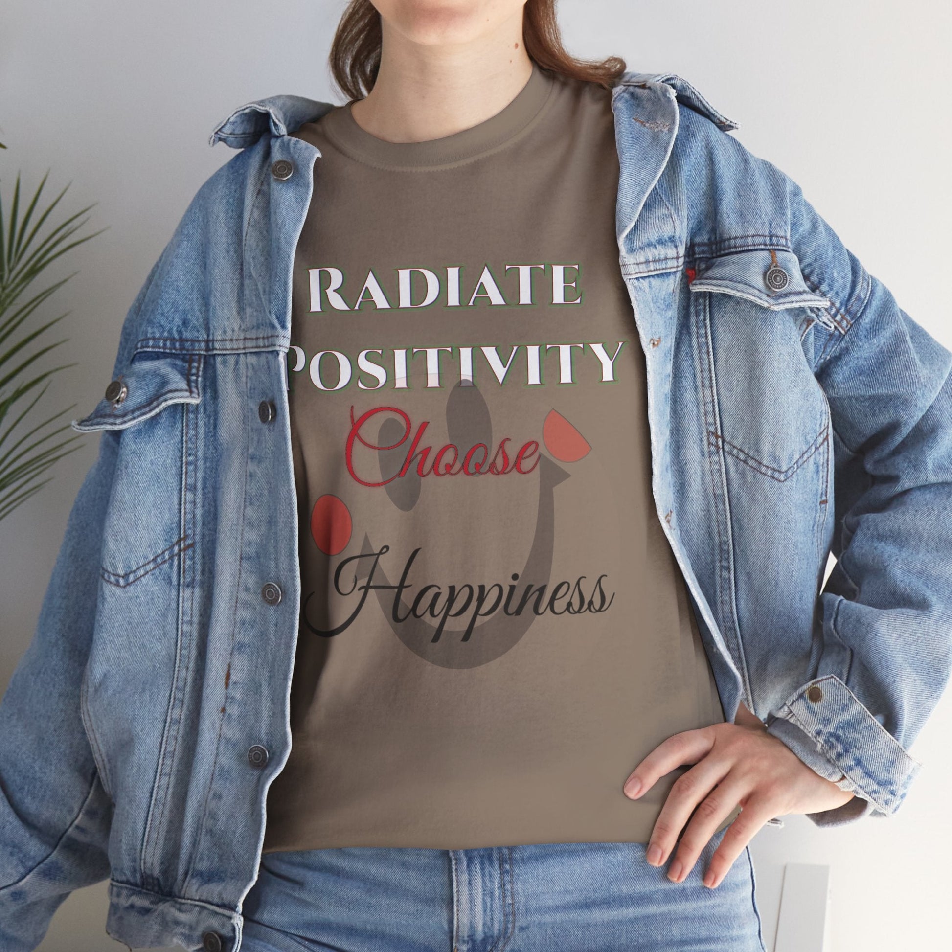 Unisex Heavy Cotton T-shirt - Radiate Positivity - Choose Happiness