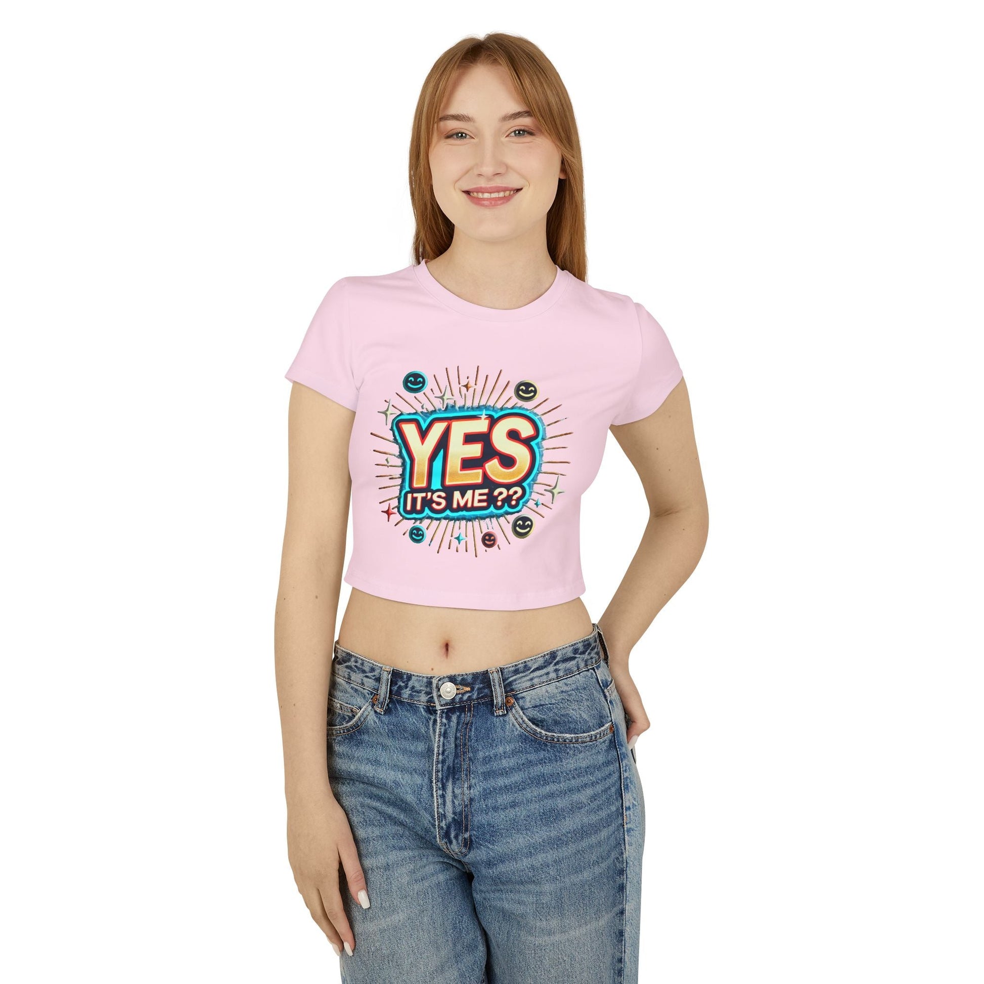 Womens Baby T-shirt "Yes it's me" Slim Fit Organic Cotton for Everyday