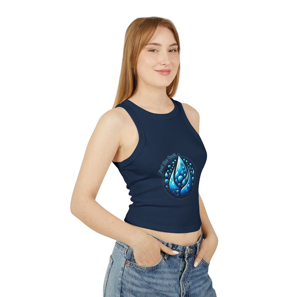 Womens Micro Rib Racer Tank Top