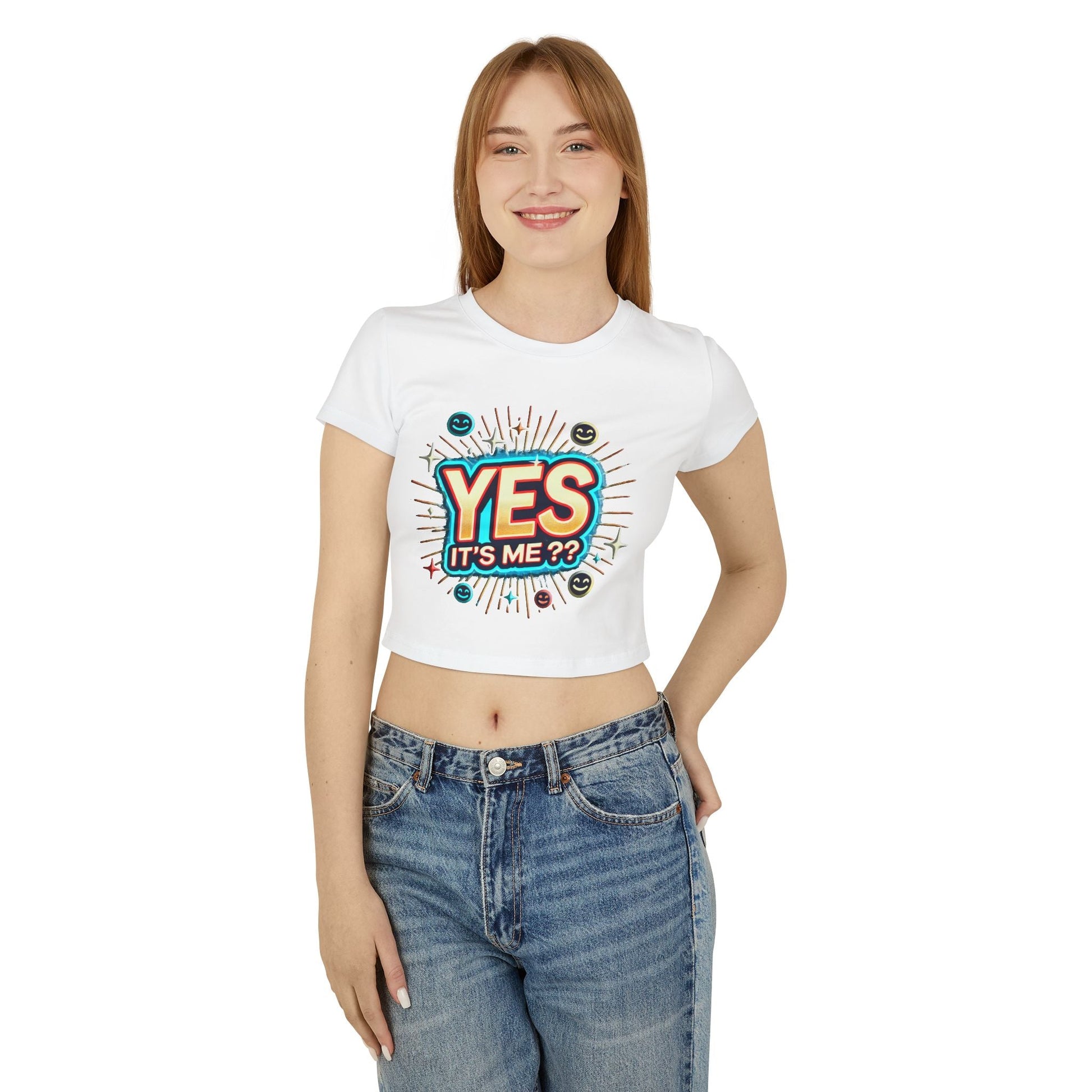 Womens Baby T-shirt "Yes it's me" Slim Fit Organic Cotton for Everyday