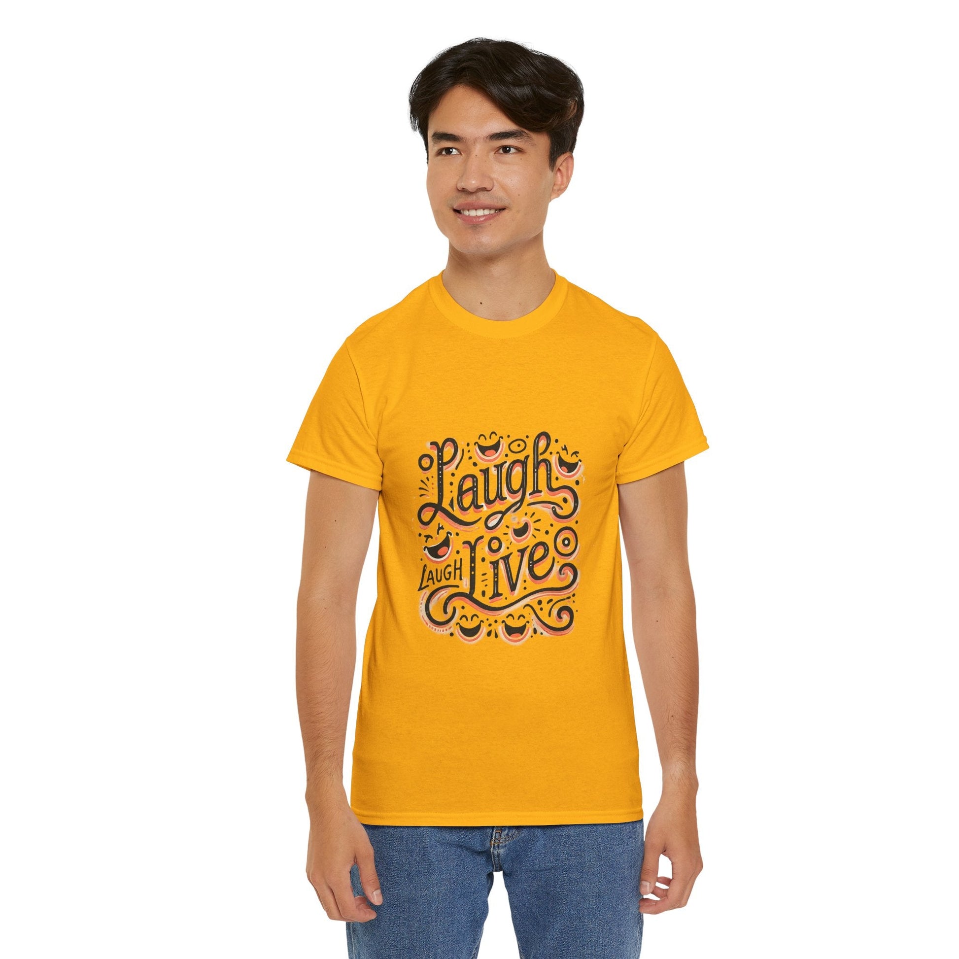 Unisex Heavy Cotton T-shirt  - Laugh Live III Built for Everyday Style