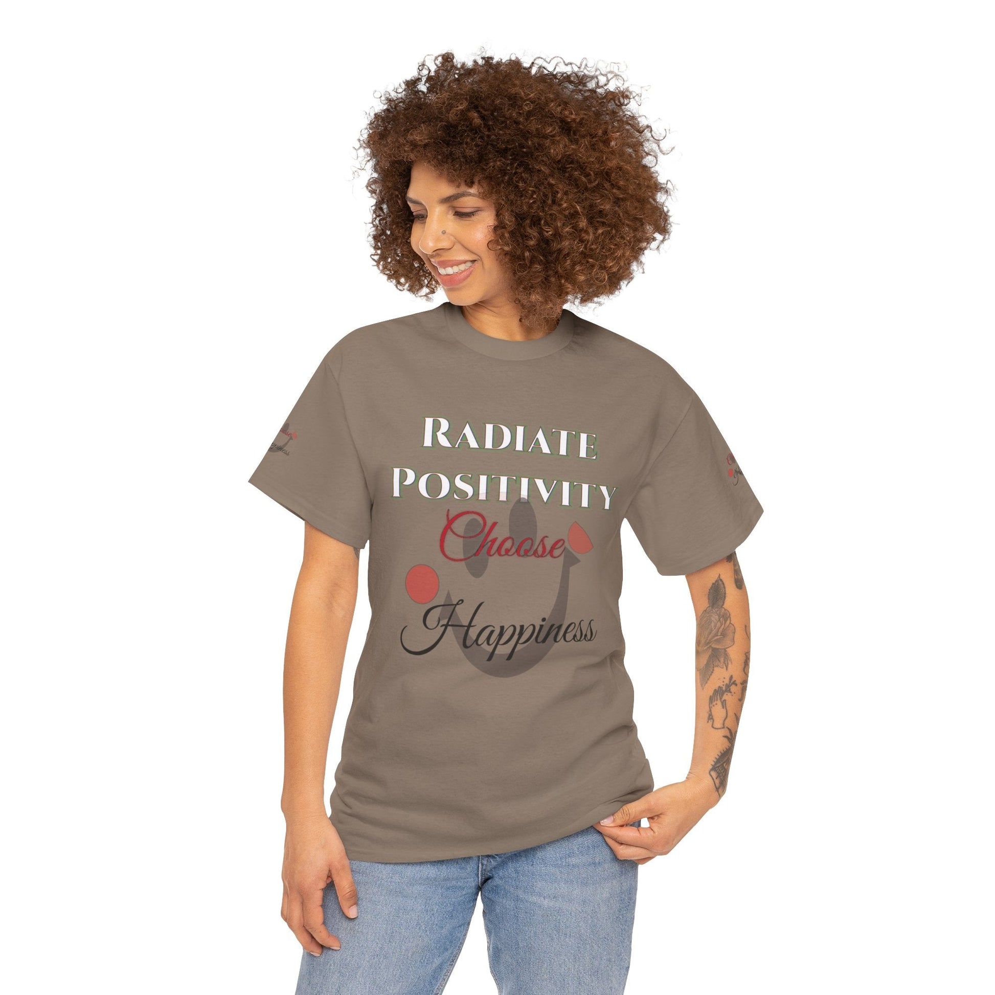Unisex Heavy Cotton T-shirt - Radiate Positivity - Choose Happiness