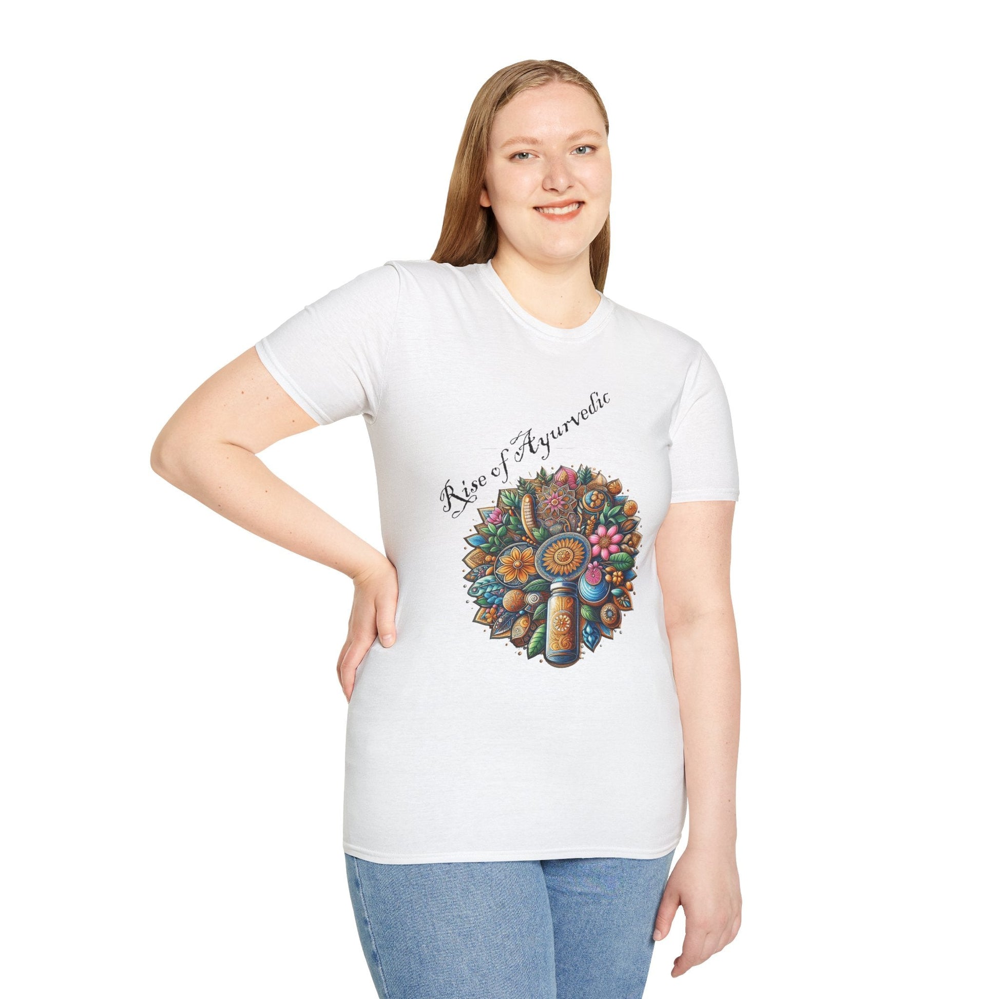 Colorful Nature-Inspired Unisex Softstyle T-Shirt - Ayurvedic