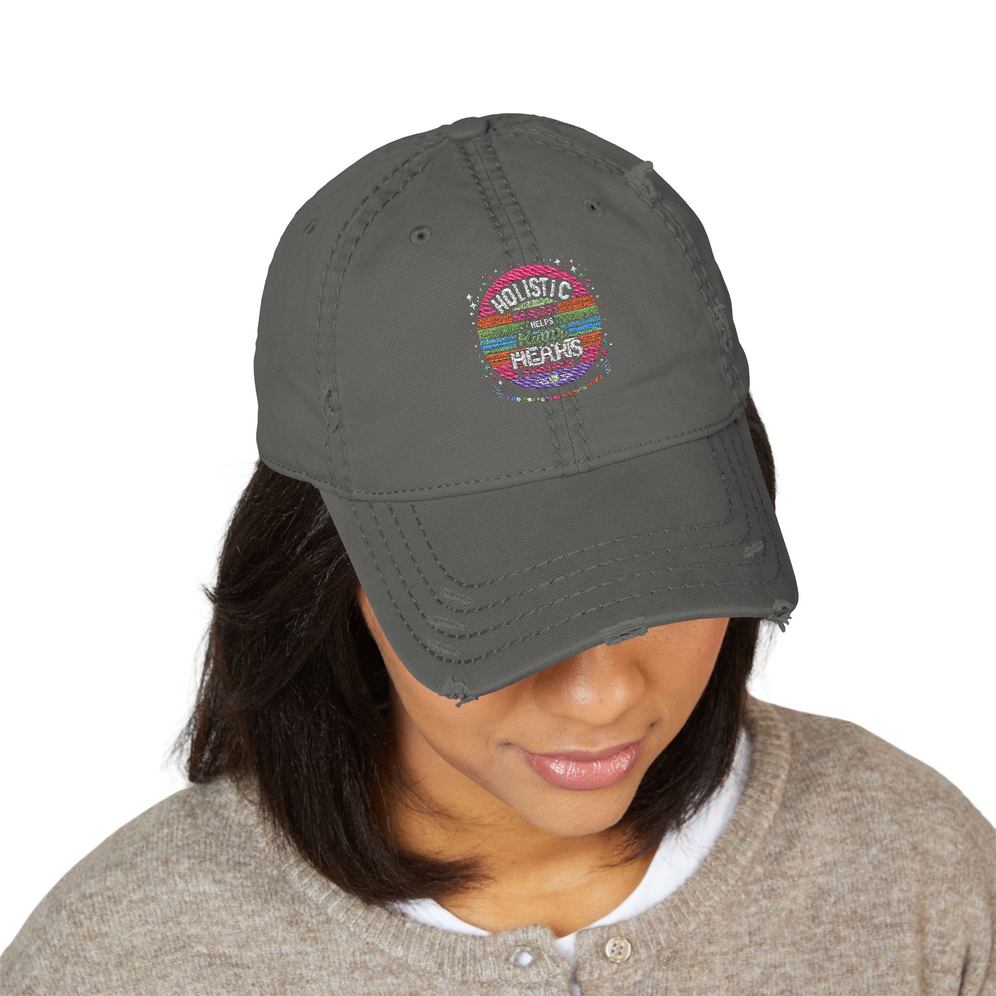 Distressed Dad Hat - Embroidered Casual Stylish Comfort for Everyday Wear