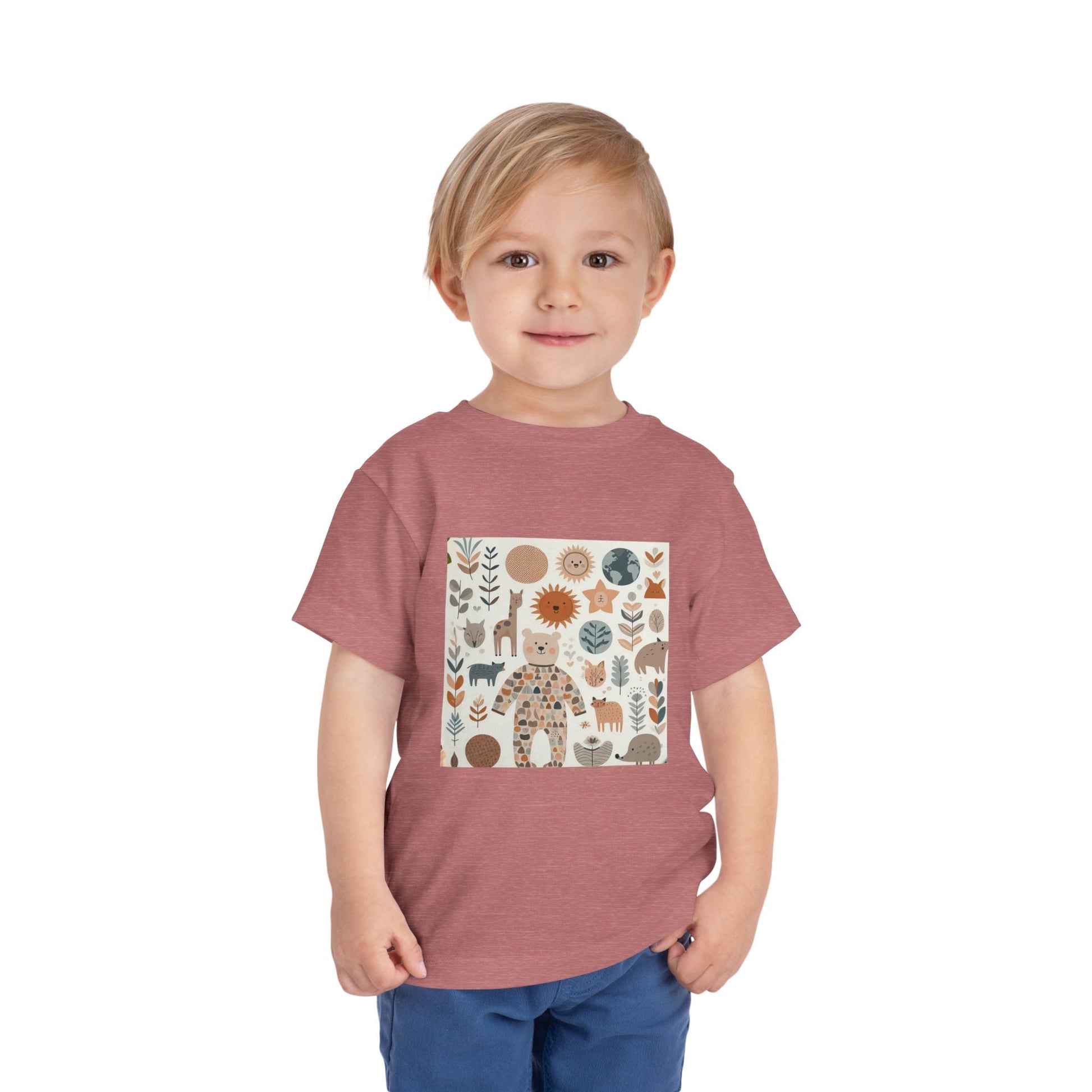 Eco-Friendly Toddler Short Sleeve T-shirt - with Nature Print