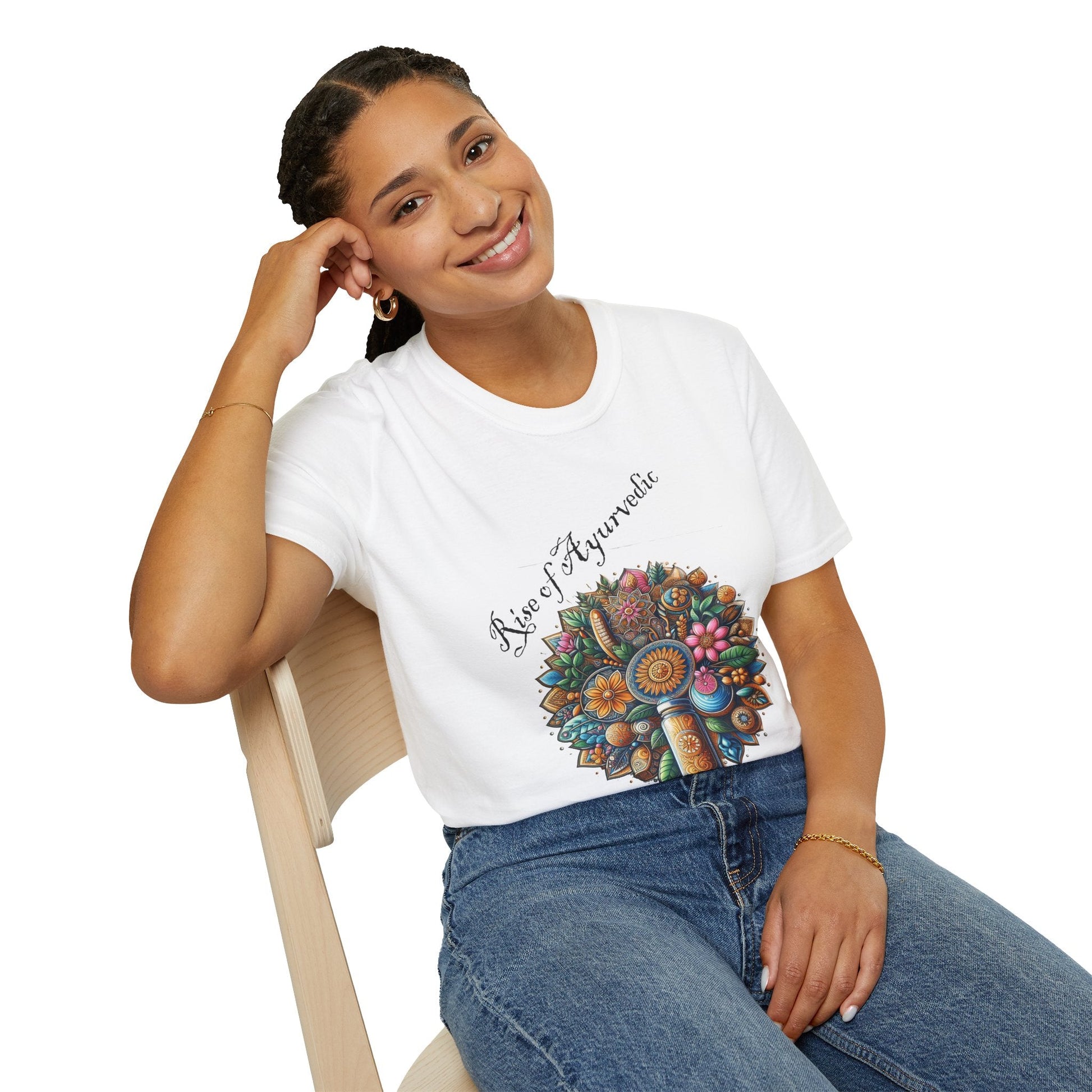 Colorful Nature-Inspired Unisex Softstyle T-Shirt - Ayurvedic