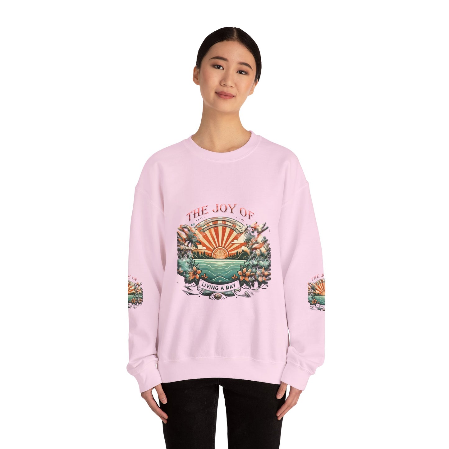 Unisex Heavy Blend™ Crewneck Sweatshirt" The Joy Of Living a Day"