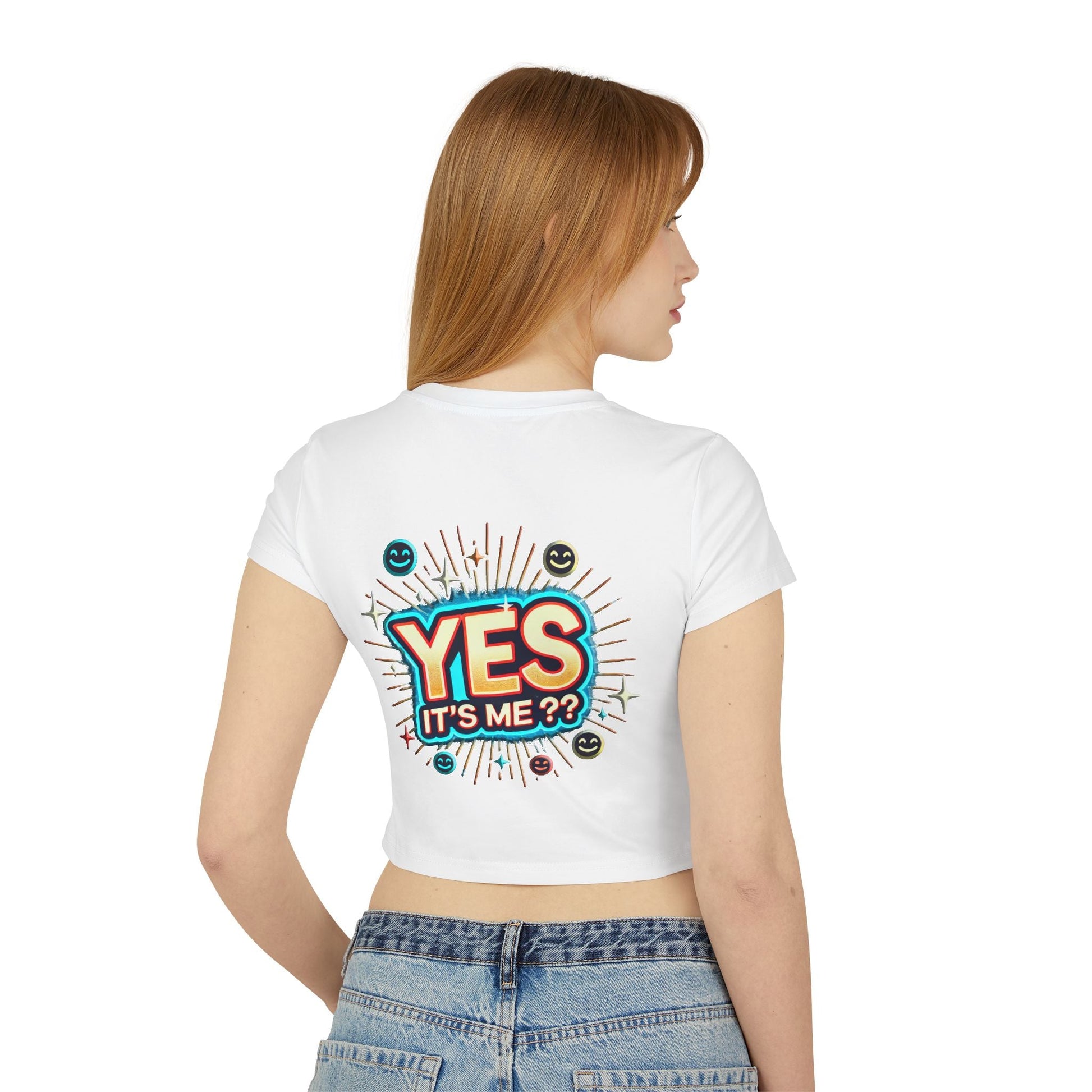 Womens Baby T-shirt "Yes it's me" Slim Fit Organic Cotton for Everyday