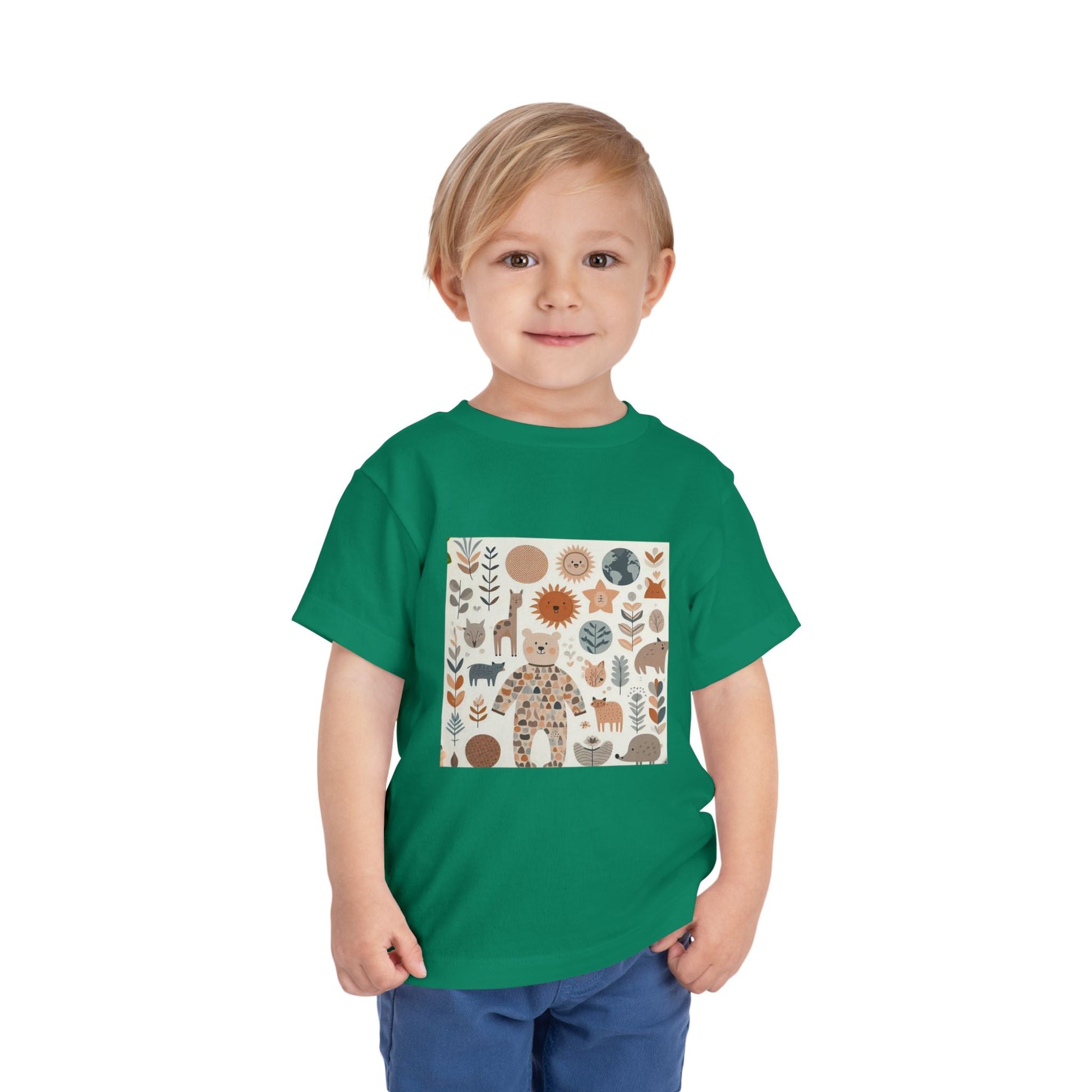 Eco-Friendly Toddler Short Sleeve T-shirt - with Nature Print