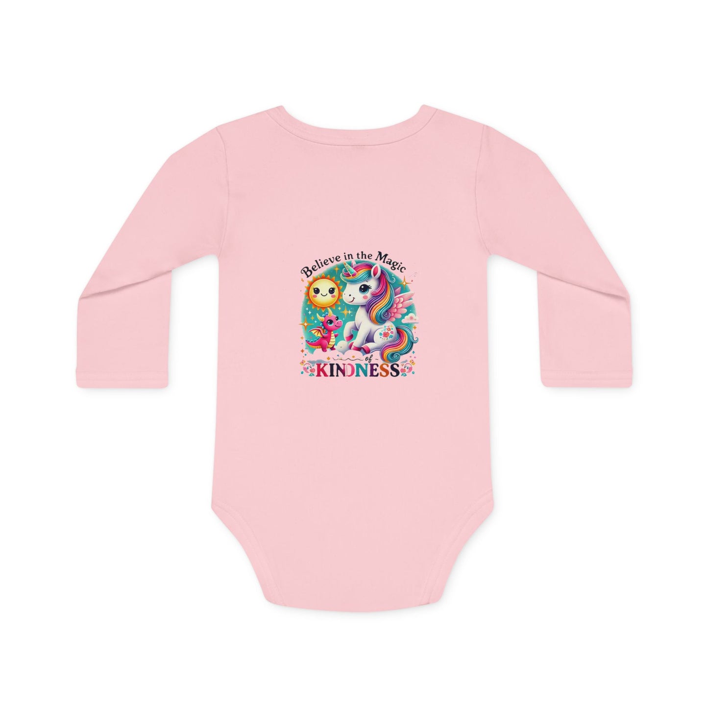 Baby Long-Sleeve Organic Bodysuit"Believe in the Magic of Kindness"