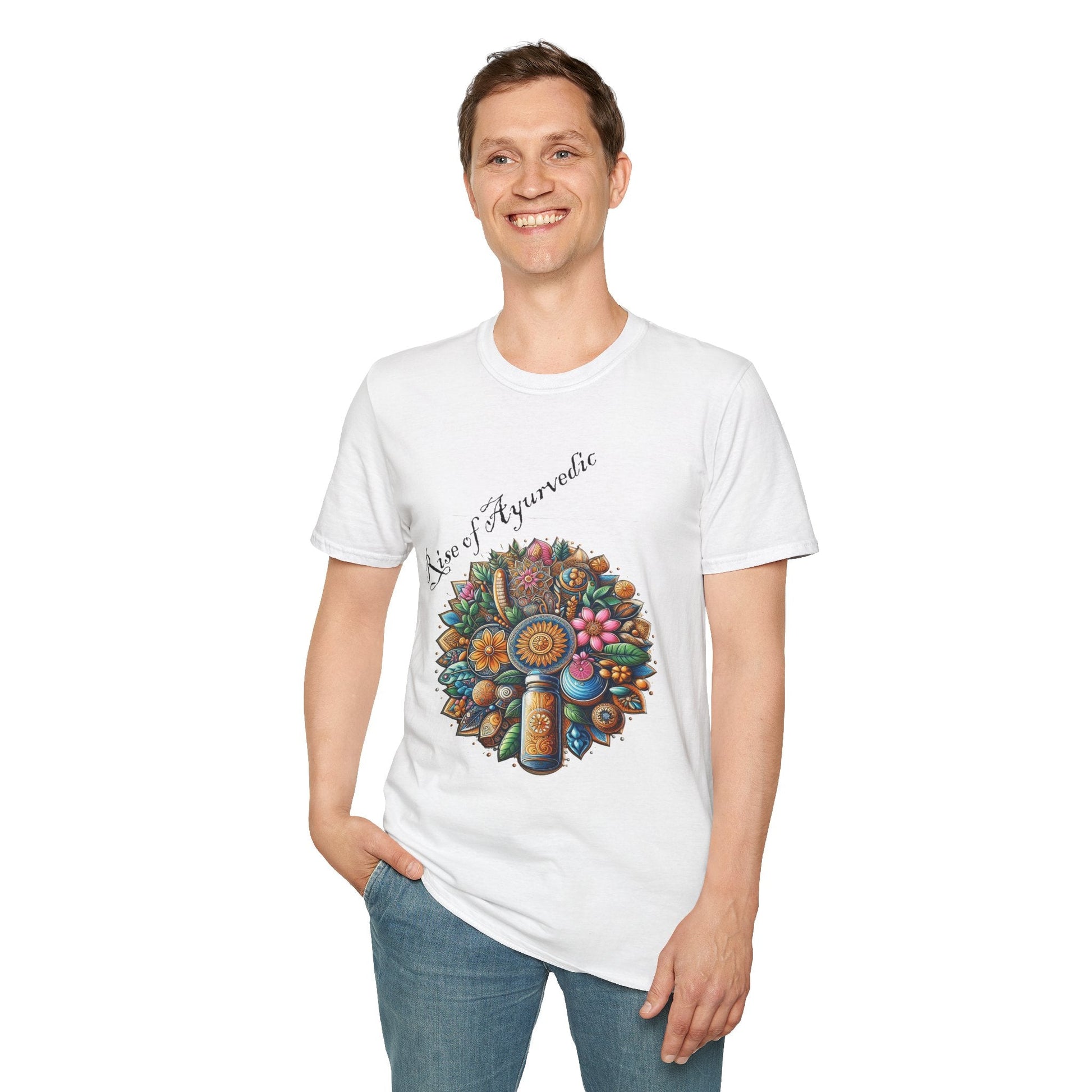Colorful Nature-Inspired Unisex Softstyle T-Shirt - Ayurvedic