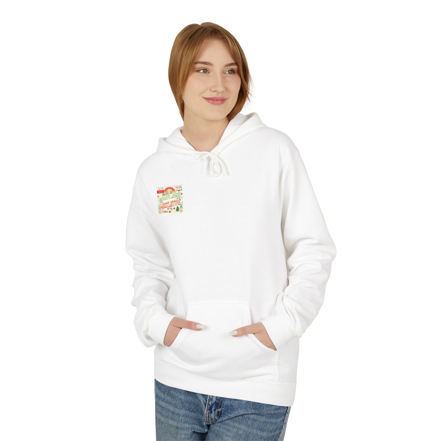 Unisex Midweight Softstyle Fleece Hoodie " Mindfulness Under the Mistletoe "