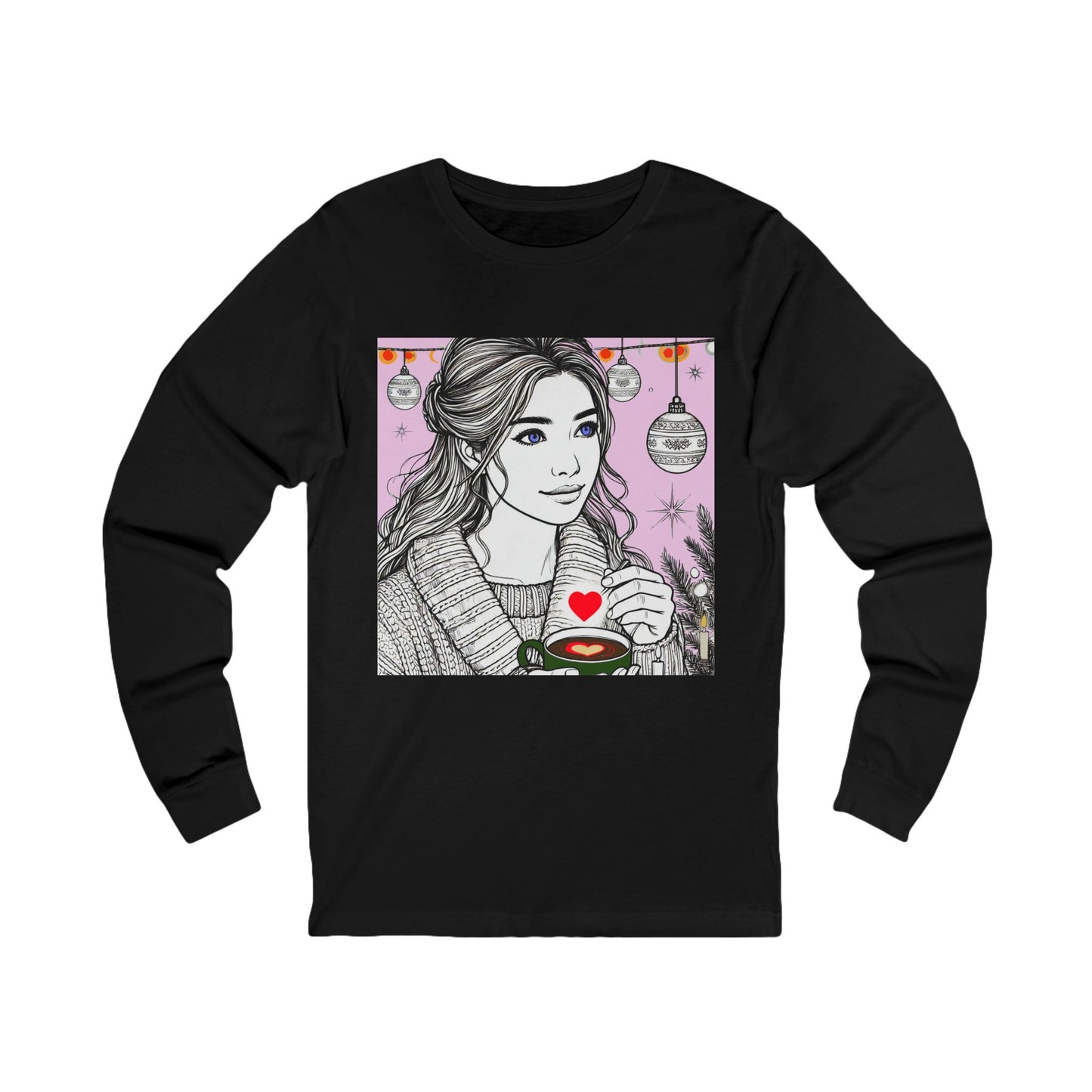 Unisex Jersey Long Sleeve Tee " Line Drawing Beauty"