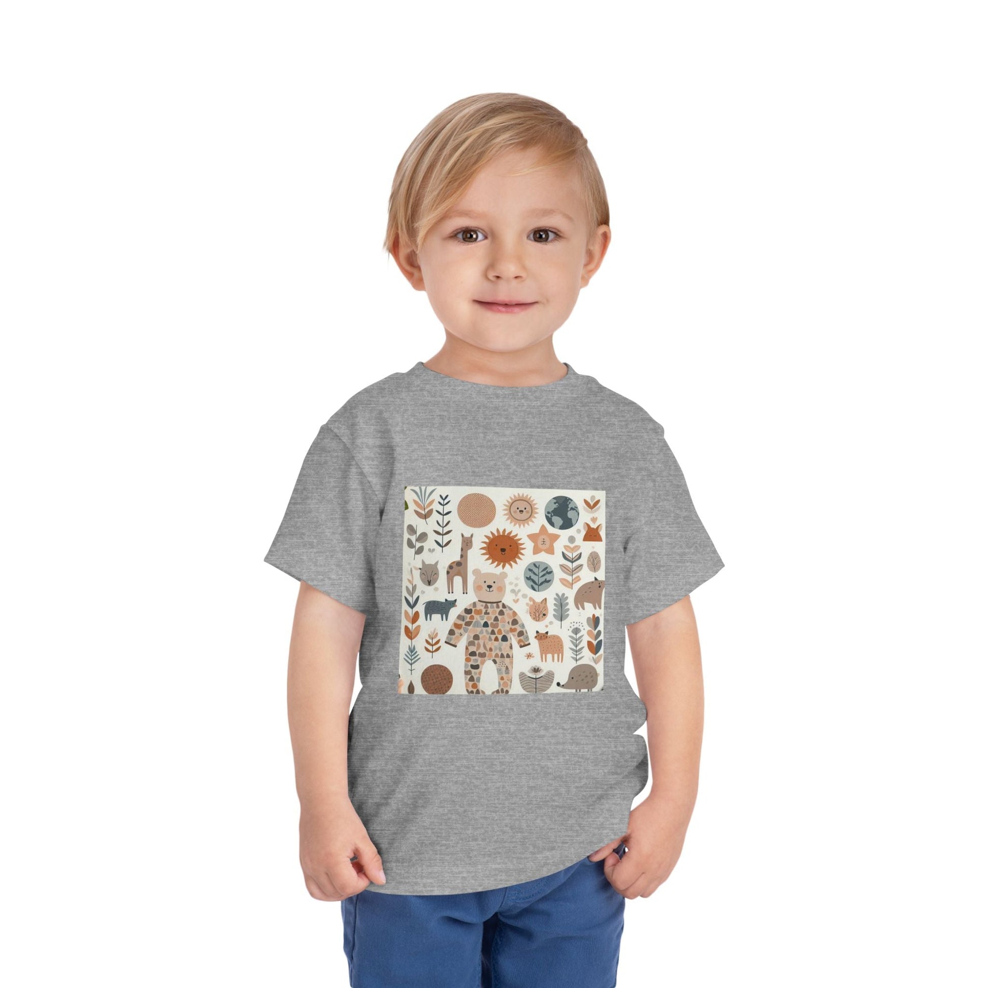 Eco-Friendly Toddler Short Sleeve T-shirt - with Nature Print