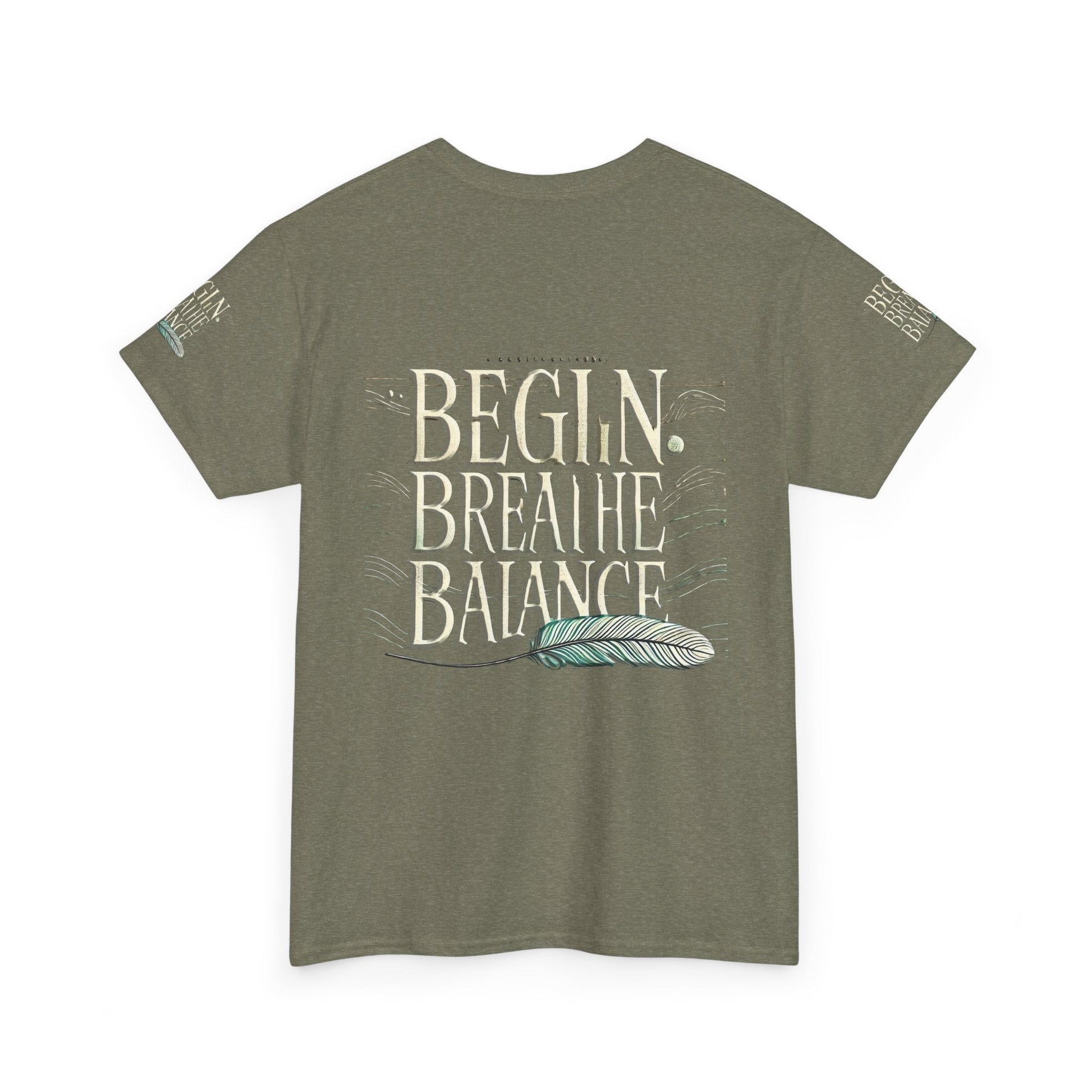 Unisex Heavy Cotton T-shirt  Begin Breathe Balance t-shirt for Comfort