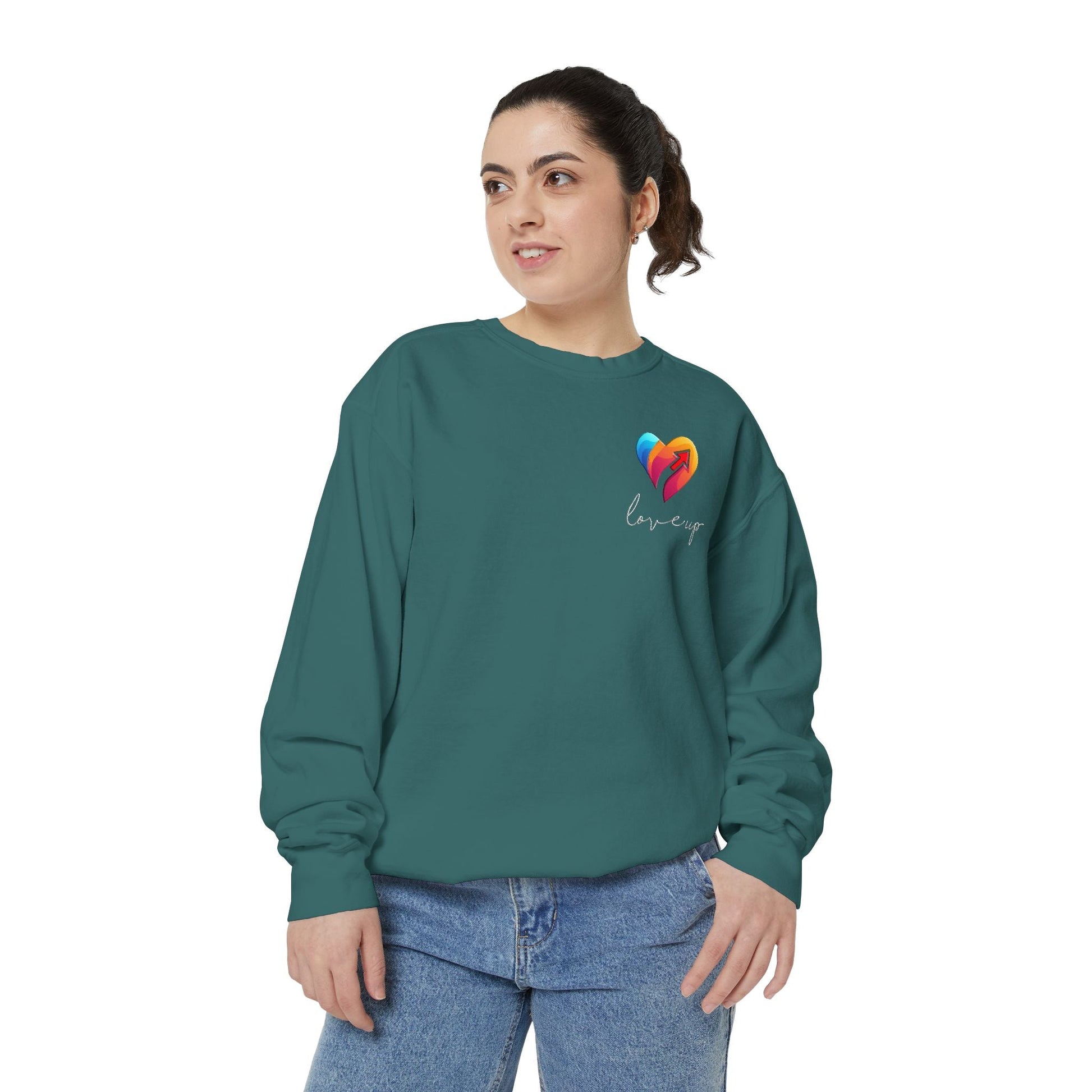 Unisex Garment Dyed Sweatshirt  Love's Up | Soft & Stylish Sweatshirt