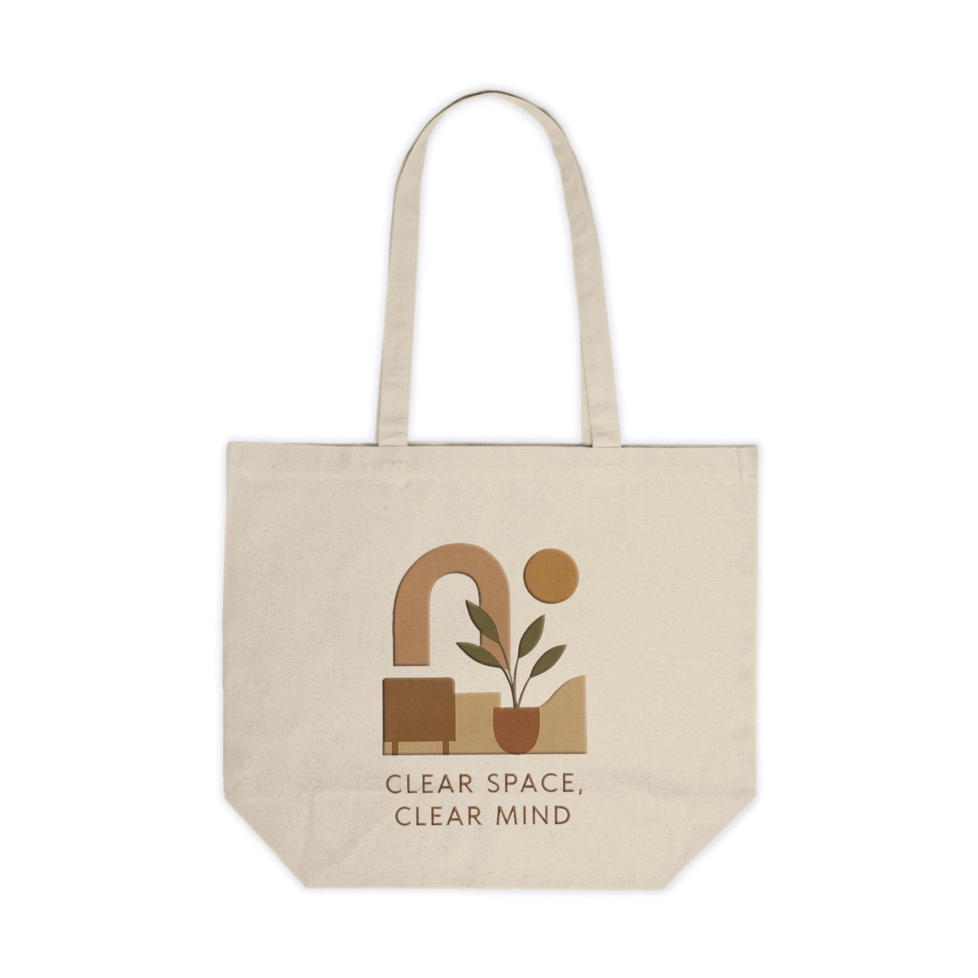 Mindful Canvas Shopping Tote Clear Space Clear Mind