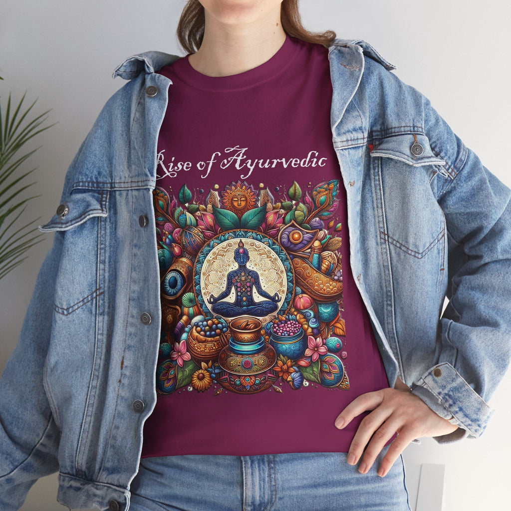 Unisex Heavy Cotton T-shirt - Rediscover 5000 years Ayurvedic Designs