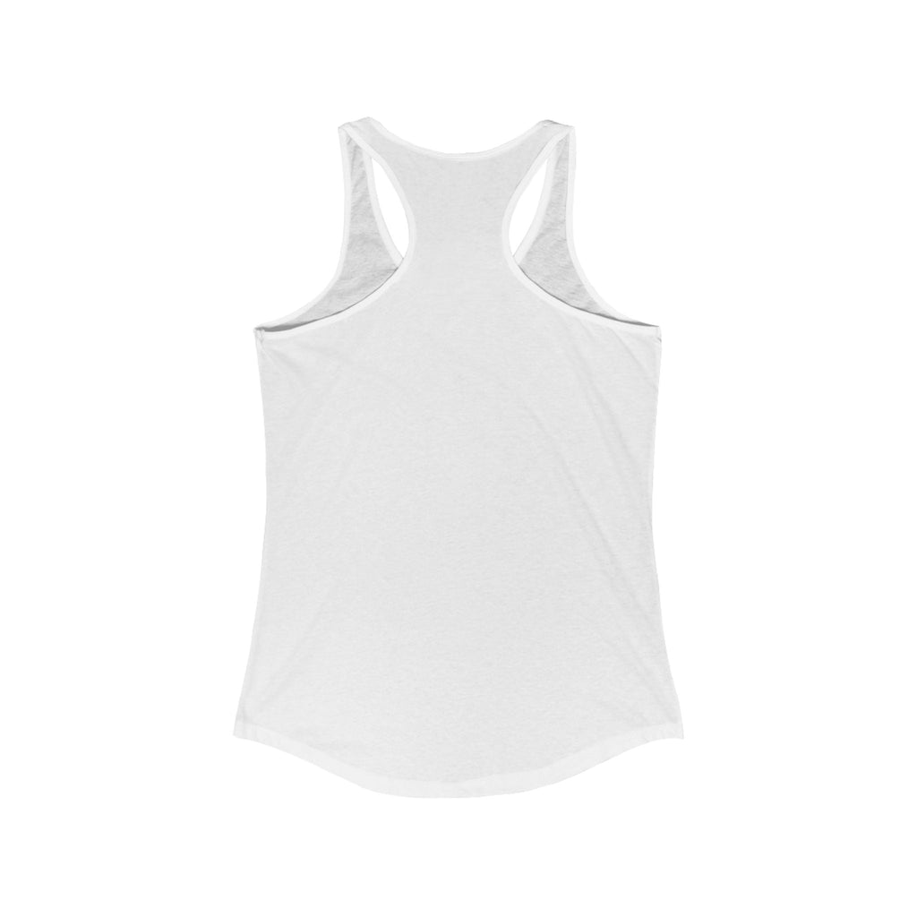 Organic women's racerback tank top in natural color with clean, minimalist design.
