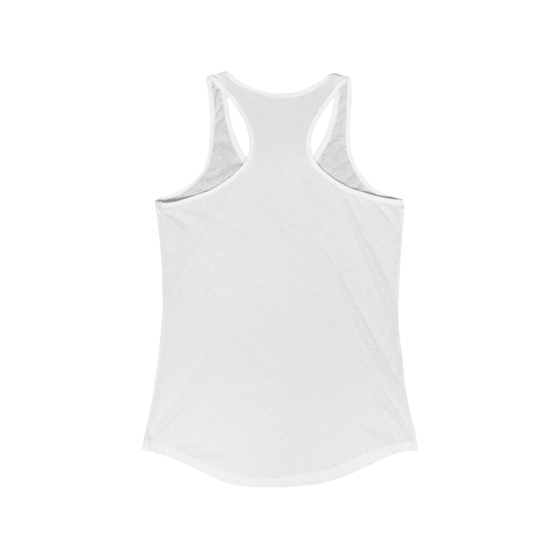 Organic women's racerback tank top in natural color with clean, minimalist design.