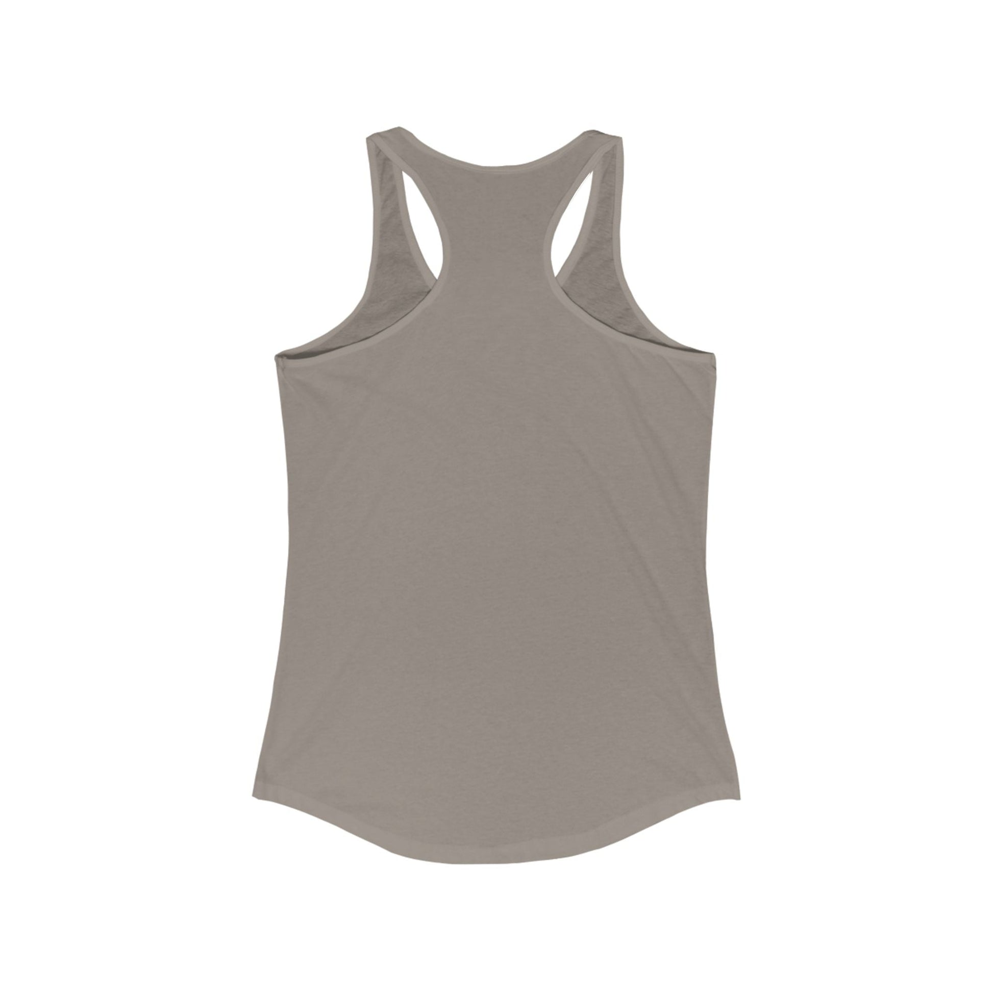 Organic natural t-shirt racerback tank for women, side seams, lightweight fabric, comfort blend.