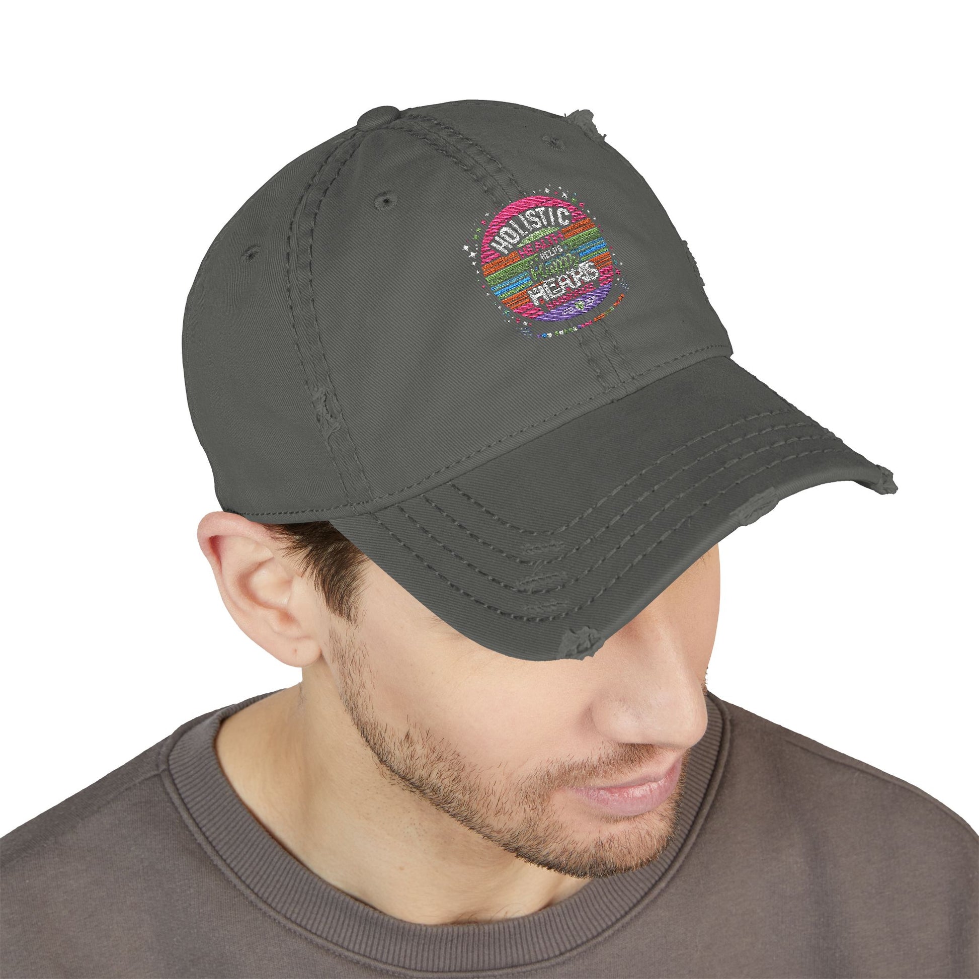 Distressed Dad Hat - Embroidered Casual Stylish Comfort for Everyday Wear