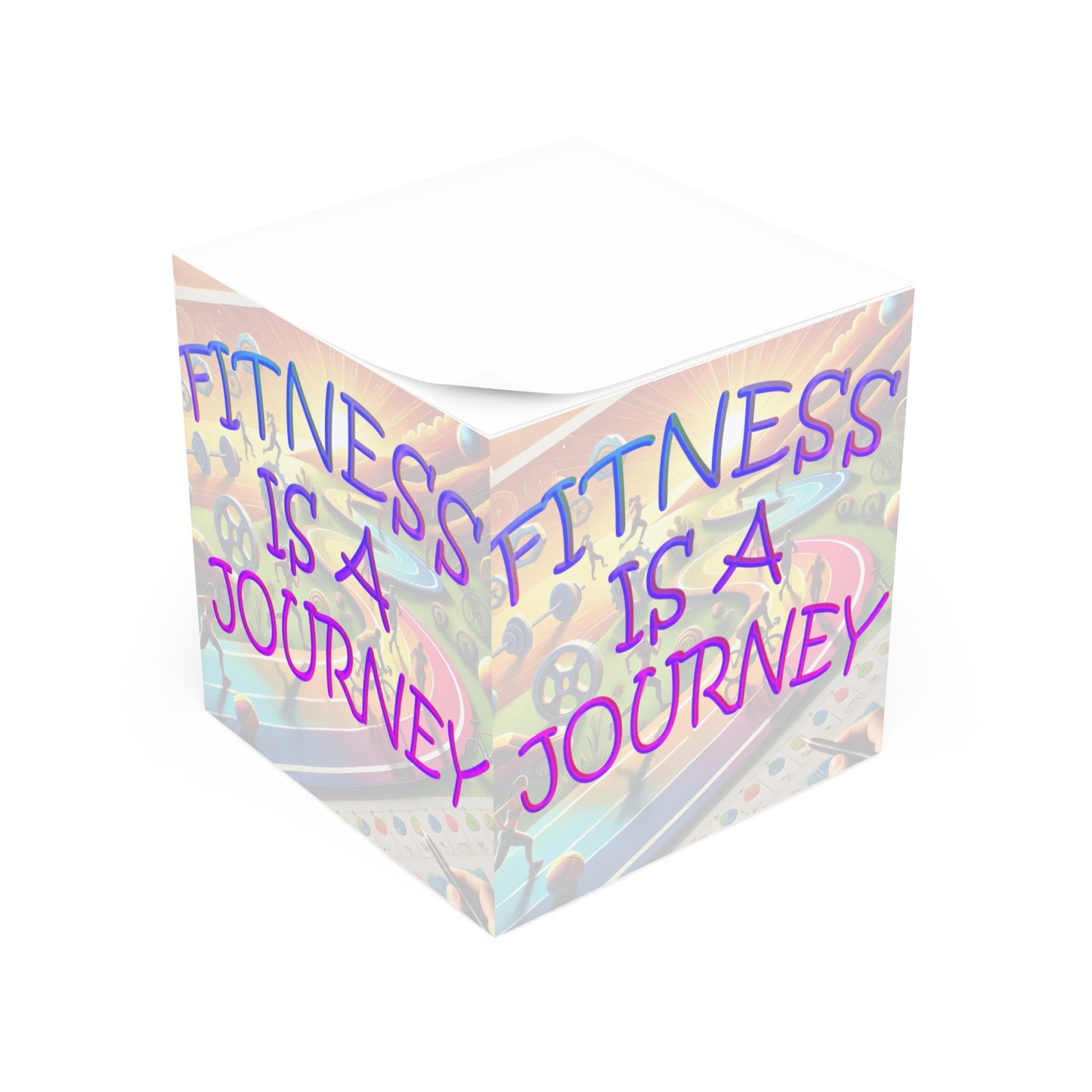 Note Cube "Fitness is a Journey "