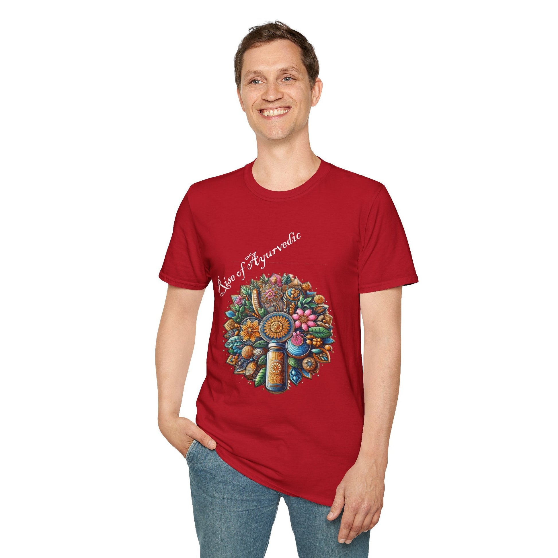 Colorful Nature-Inspired Unisex Softstyle T-Shirt - Ayurvedic