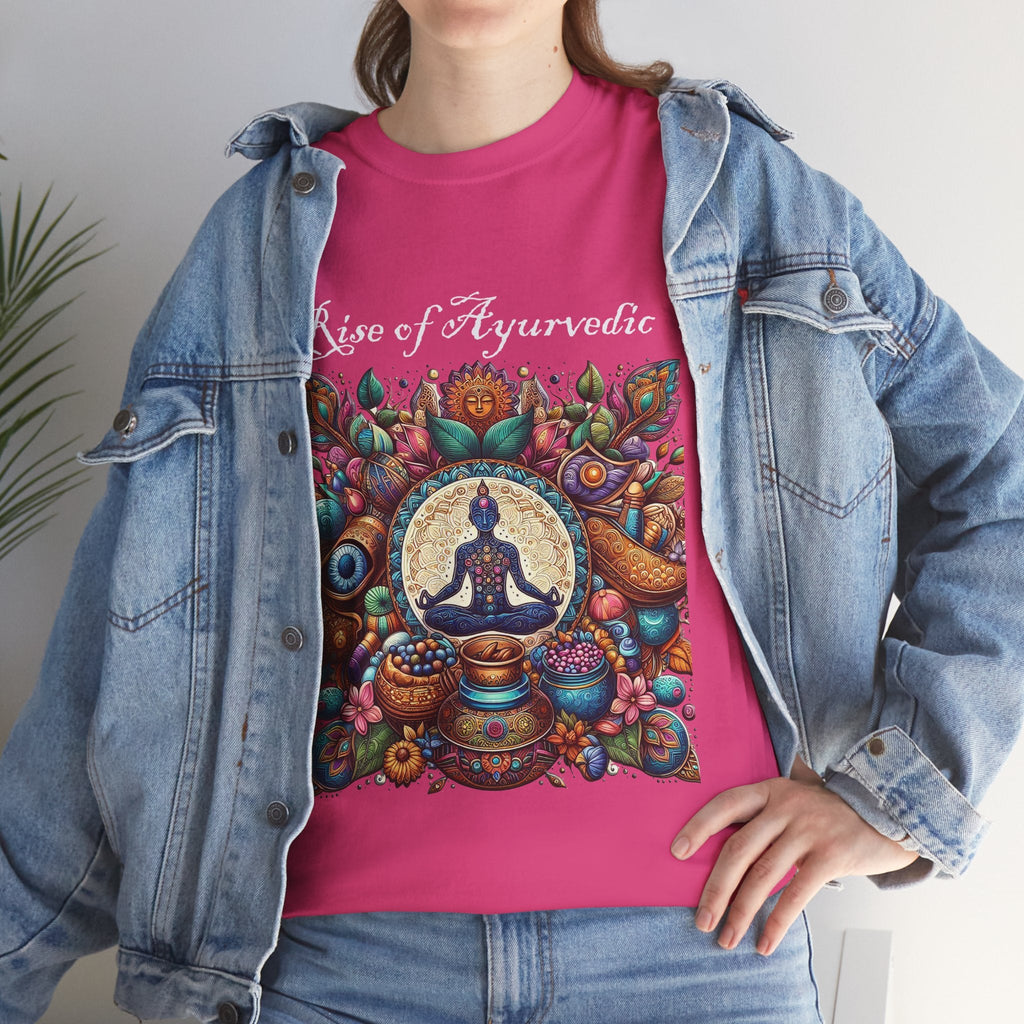 Unisex Heavy Cotton T-shirt - Rediscover 5000 years Ayurvedic Designs