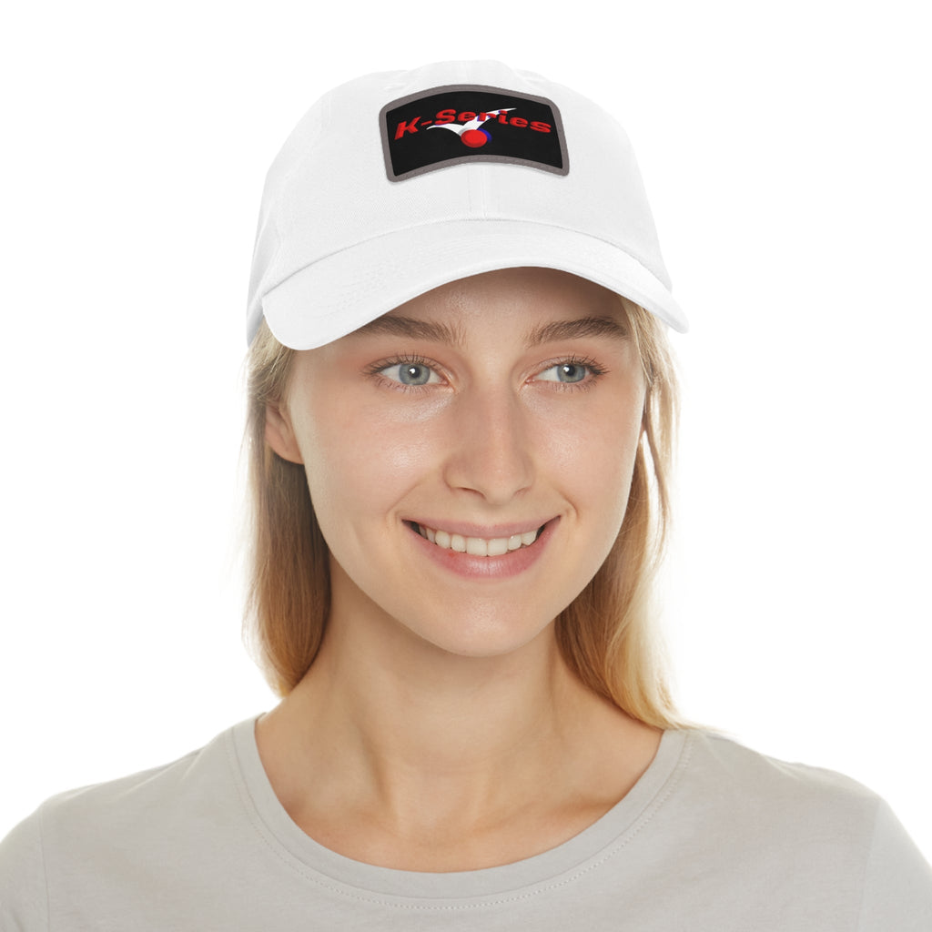 Dad Hat with Leather Patch - (Rectangle) "K- Series" Stylish Headwear