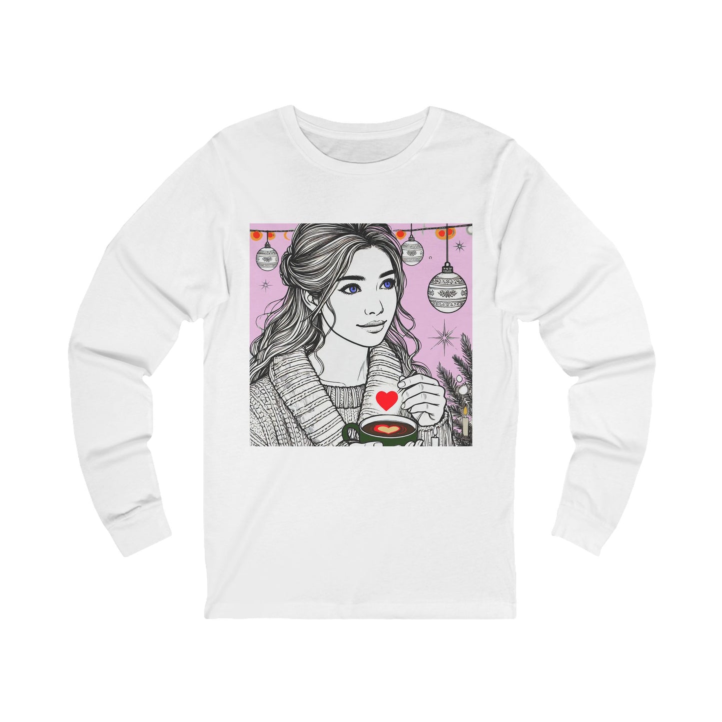 Unisex Jersey Long Sleeve Tee " Line Drawing Beauty"