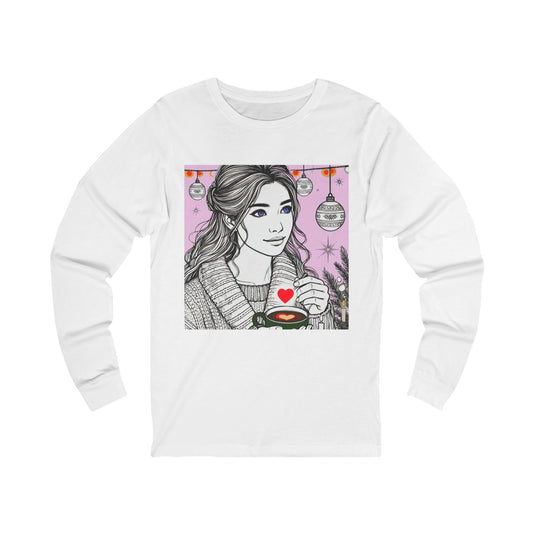 Unisex Jersey Long Sleeve Tee " Line Drawing Beauty"