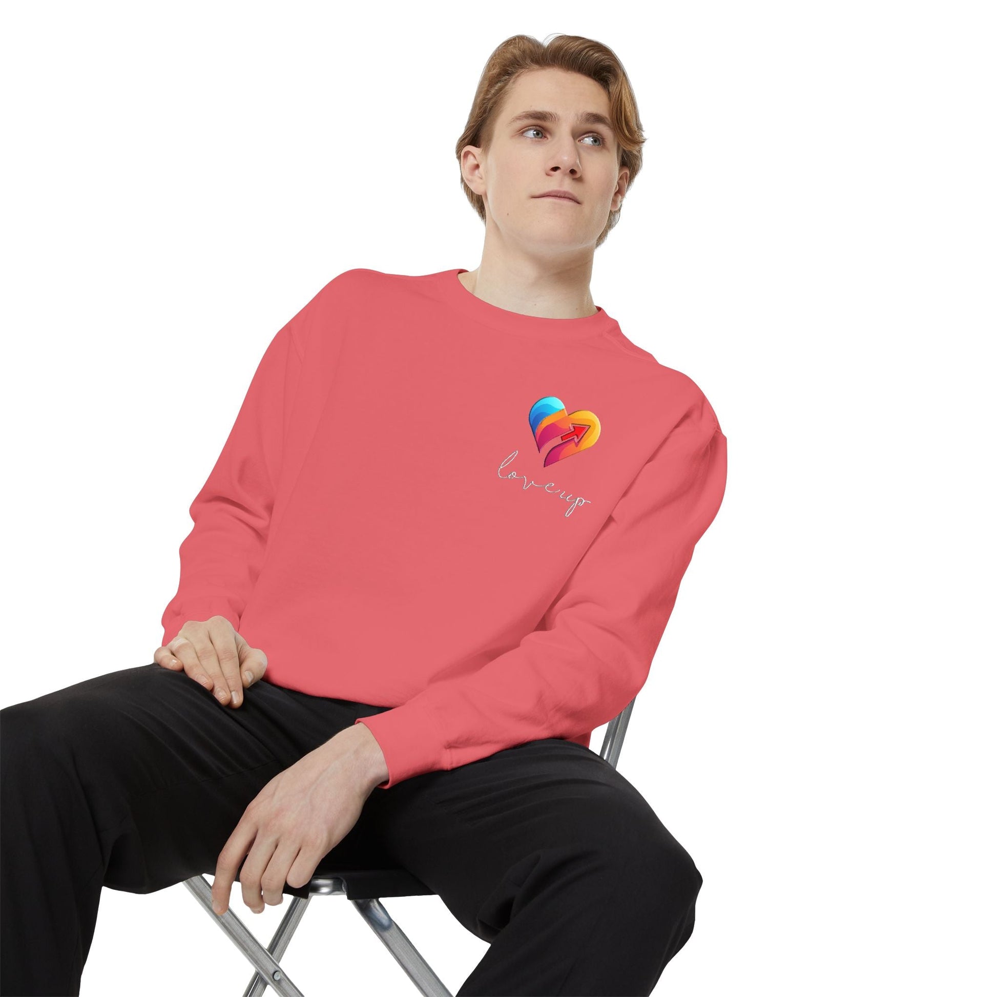 Unisex Garment Dyed Sweatshirt  Love's Up | Soft & Stylish Sweatshirt